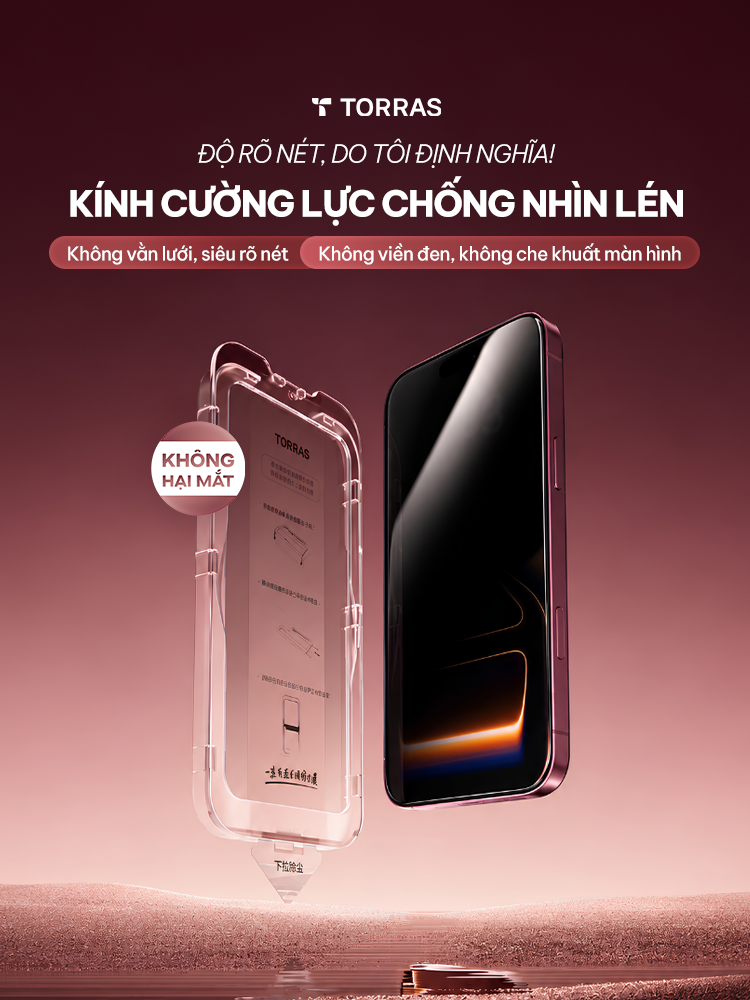 【MUA 1 TẶNG 1】TORRAS Kính Cường Lực iPhone 15/16/17/18 Chống Nhìn Trộm, Không Viền Đen, Chống Va Đập, Khung Tự Dán – ảnh mô tả chi tiết 3