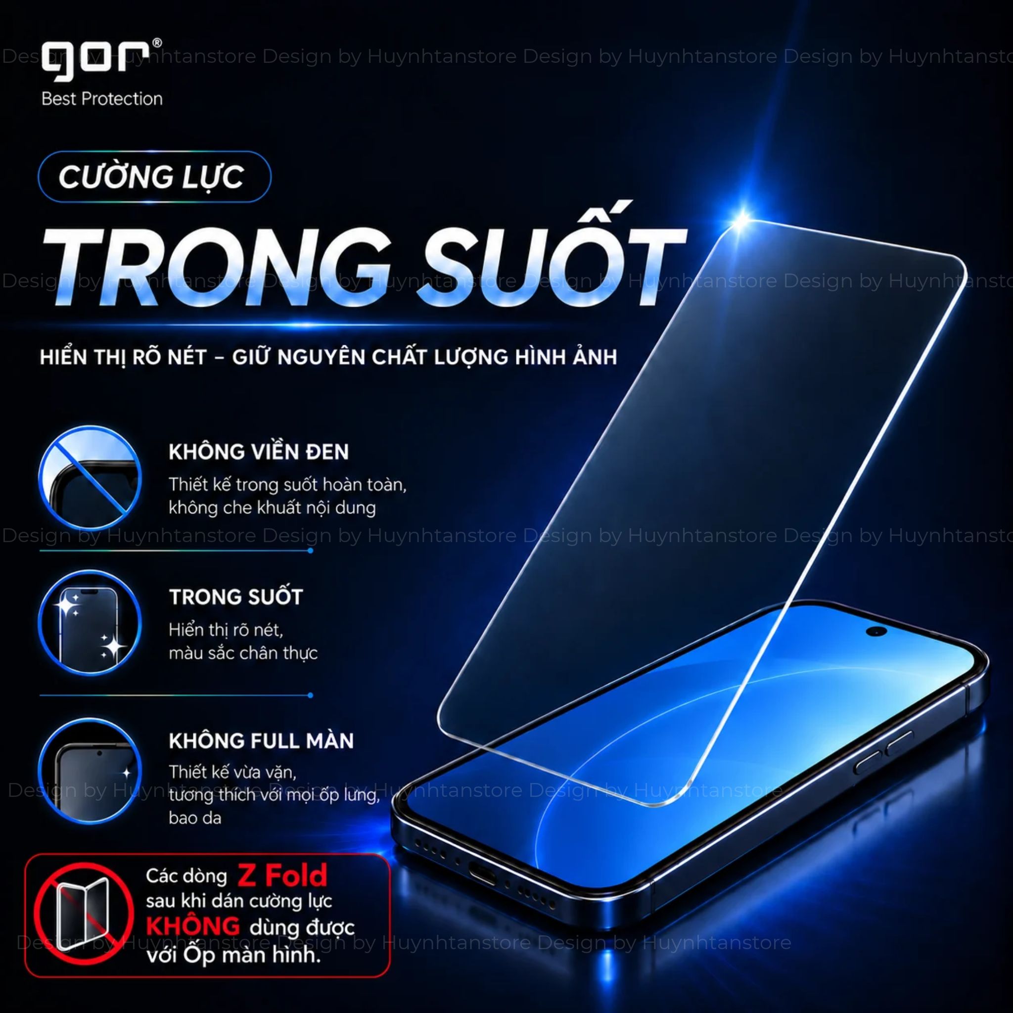 Kính cường lực GOR samsung galaxy s26 ultra s25 plus s24 fe edge a57 a56 z fold 8 8 ultra 7 6 5 4 trong suốt KHÔNG VIỀN – ảnh mô tả chi tiết 4