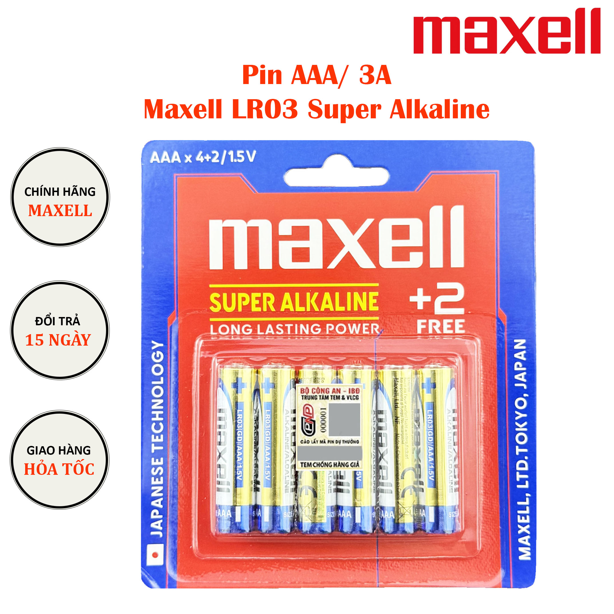 Pin đũa AAA/ 3A Maxell LR03 Super Alkaline Vỉ 4 Tặng 2 Viên 1.5V - Pin ...