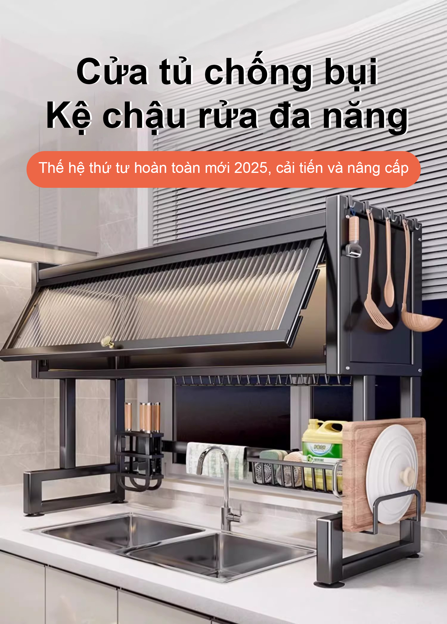 RACK Kệ để chén bát có nắp đậy giá để bát đĩa inox 304 Kệ Nắp Nhà Bếp ...