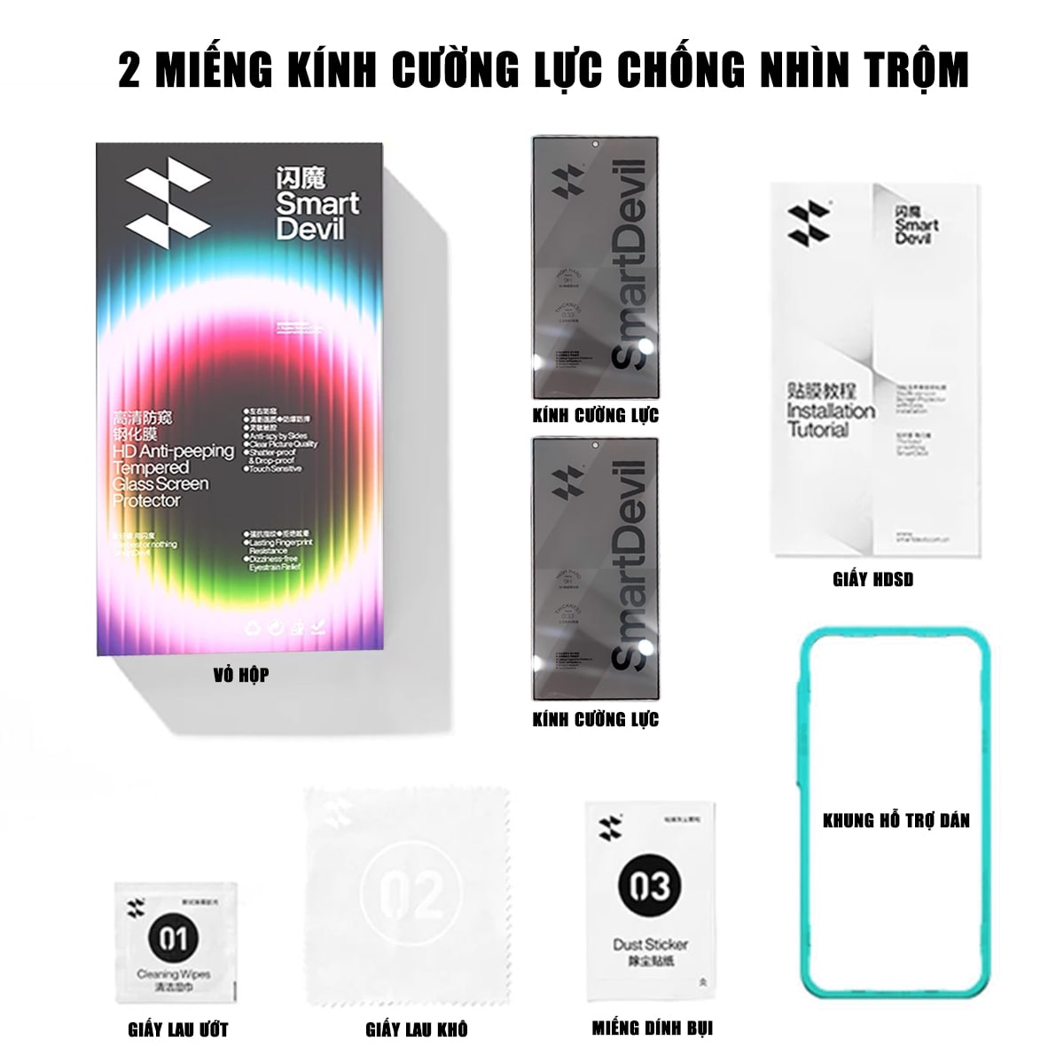 Kính cường lực dùng cho Samsung Galaxy S24 Ultra / S25 Ultra / S26 Ultra full màn hình hãng Smart Devil có khung hỗ trợ – ảnh mô tả chi tiết 5
