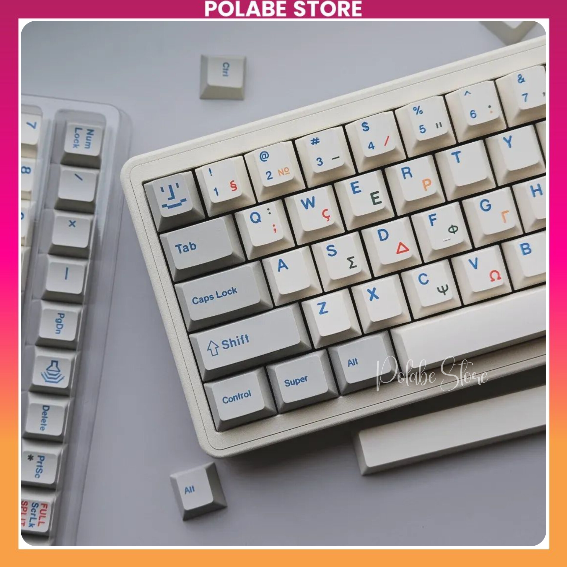 Keycap Retro Blue Greek Cherry Profile Keycap phong cách XMI PBT dyesub ...