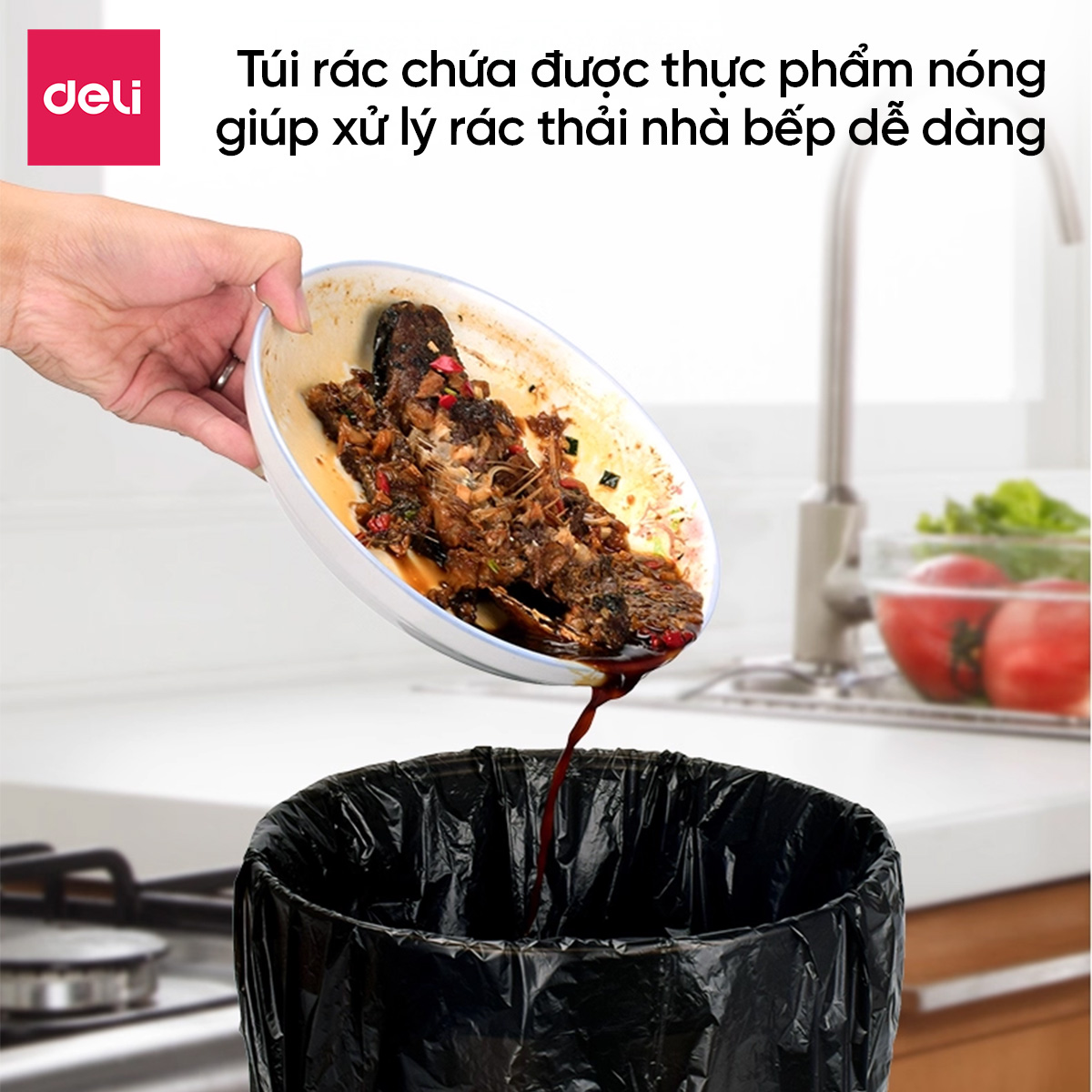 Cuộn Túi Rác Đen Deli Chất Liệu Dày Dặn, Dai, Không Rò Rỉ Chống Rách ...