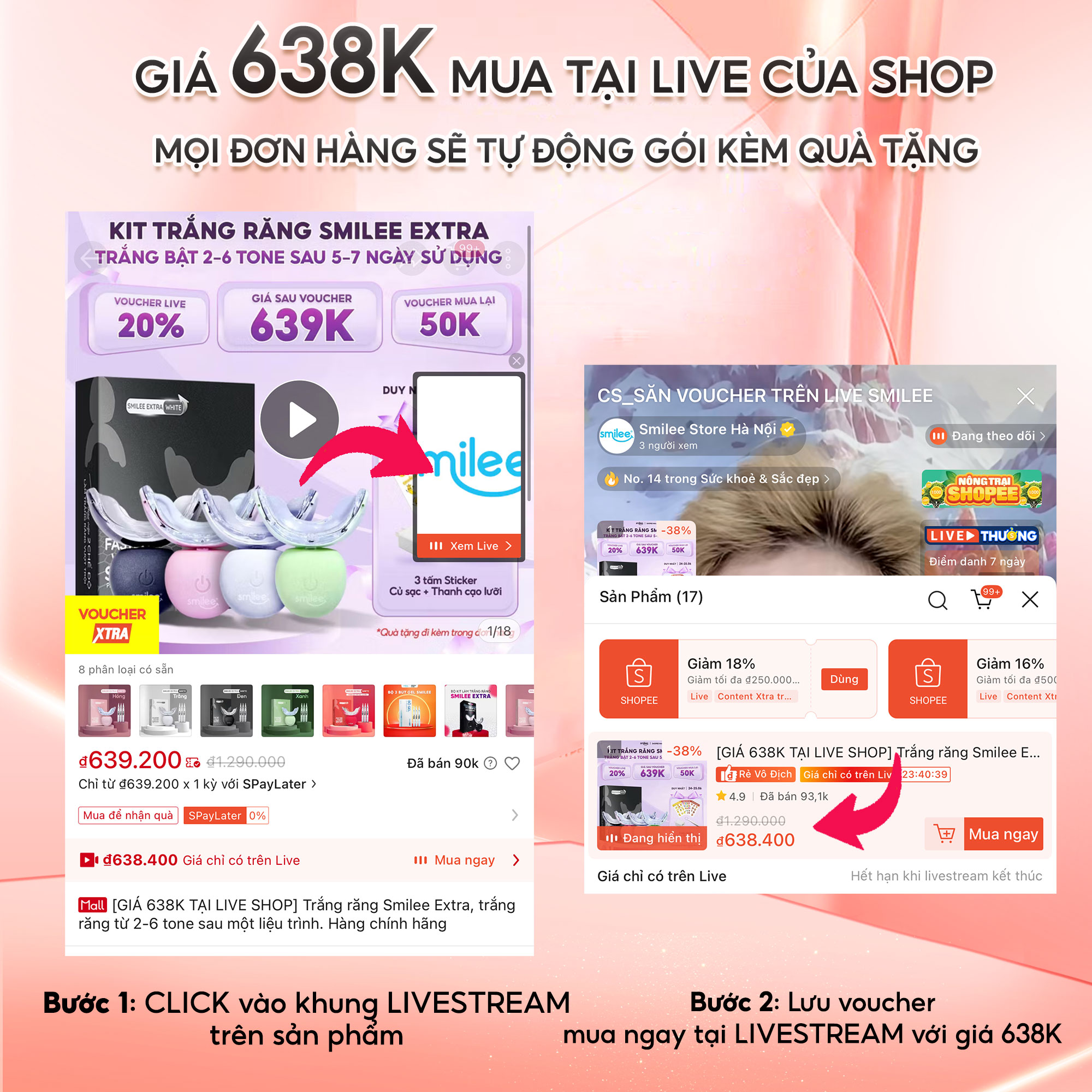[GIÁ 657K TẠI LIVE SHOP] Trắng răng Smilee Extra, trắng răng từ 2-6 ...