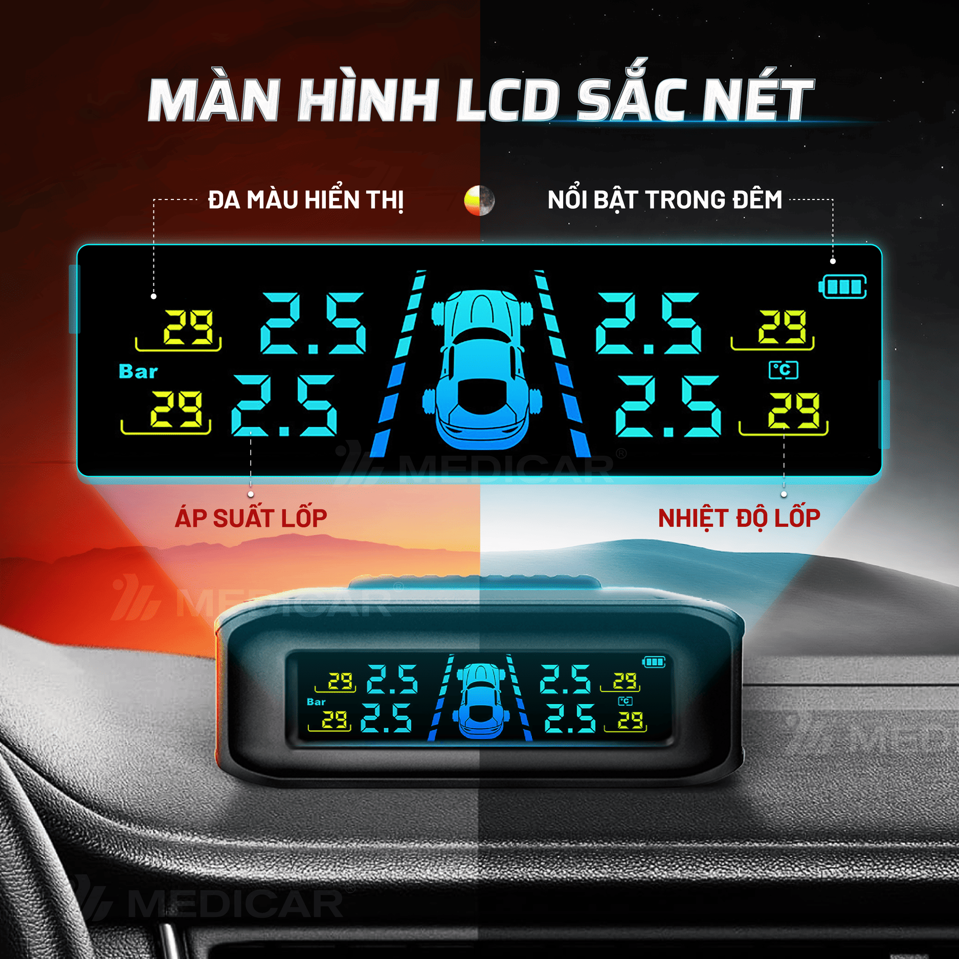 [TPMS Van Trong] CẢM BIẾN ÁP SUẤT LỐP Ô TÔ Medicar - Cảnh báo tức thì ...