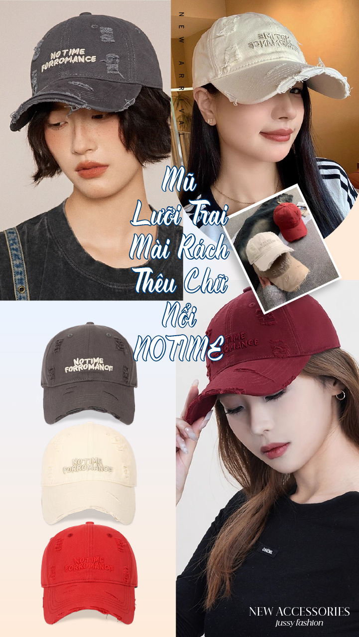 Mũ Lưỡi Trai Mài Rách NOTIME Streetlife Jussy Official Nón Kết Quảng ...