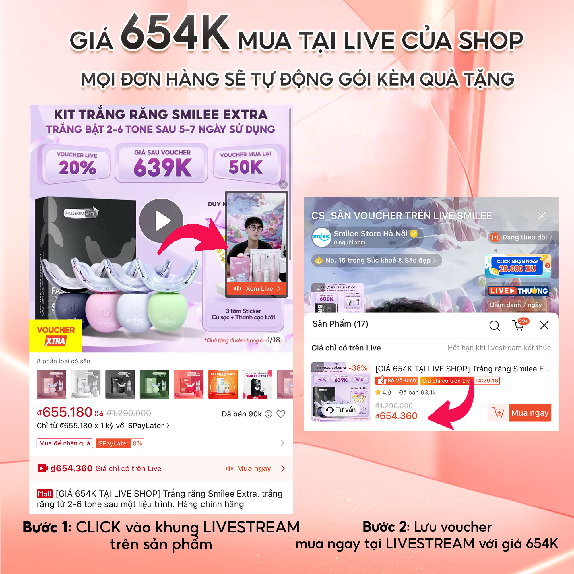 [GIÁ 657K TẠI LIVE SHOP] Trắng răng Smilee Extra, trắng răng từ 2-6 ...