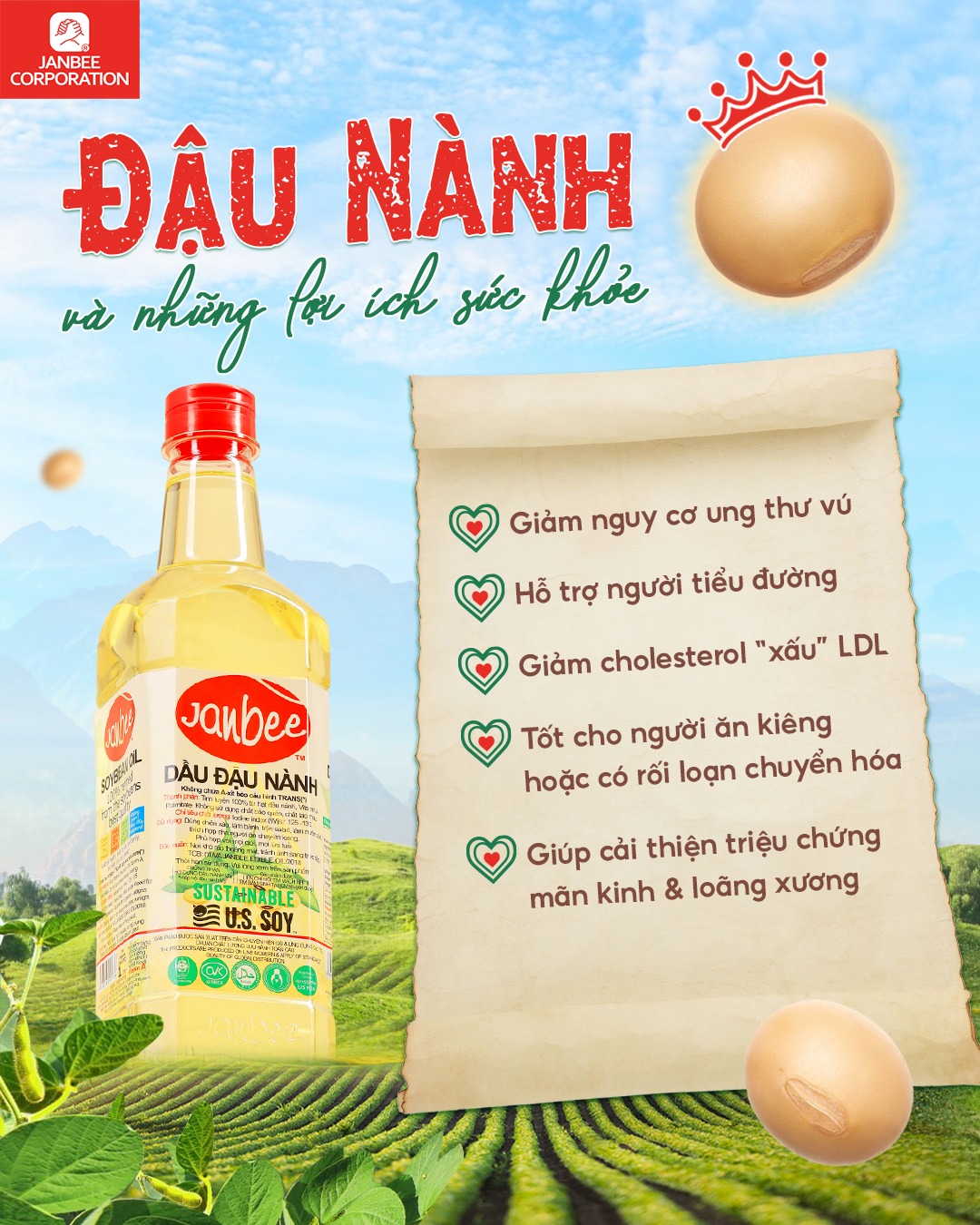 Dầu Ăn Đậu Nành Janbee Combo 2 Chai 1 Lít - Nguyên Chất 100%, Không ...