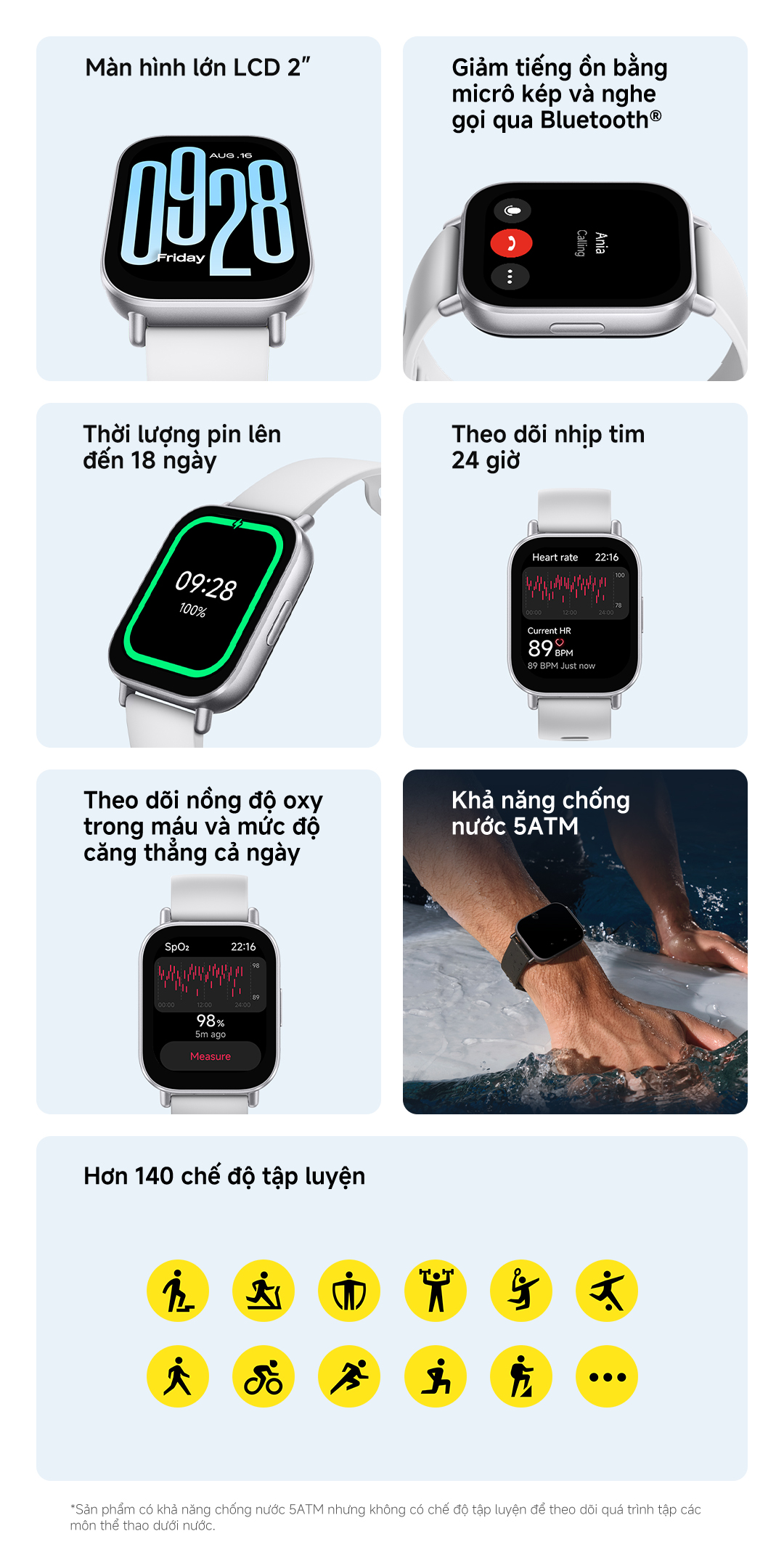 Xiaomi Đồng hồ thông minh Redmi Watch 5 |Redmi Watch 5 Lite| Redmi Watch 5 Active – ảnh mô tả chi tiết 6