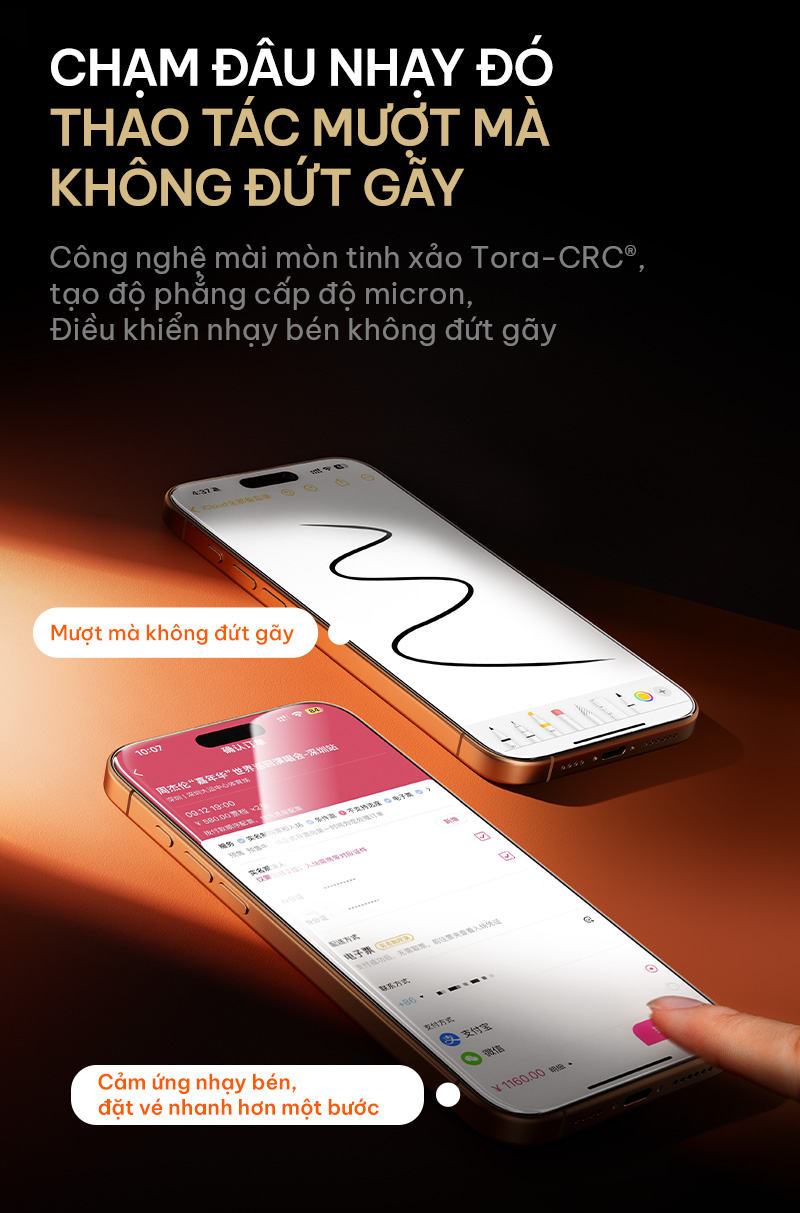 Kính Cường Lực TORRAS iPhone 2 Miếng Tự Dán Chống Vân Tay Bảo Vệ Màn Hình iPhone 15 16 17 13 Pro M – ảnh mô tả chi tiết 6