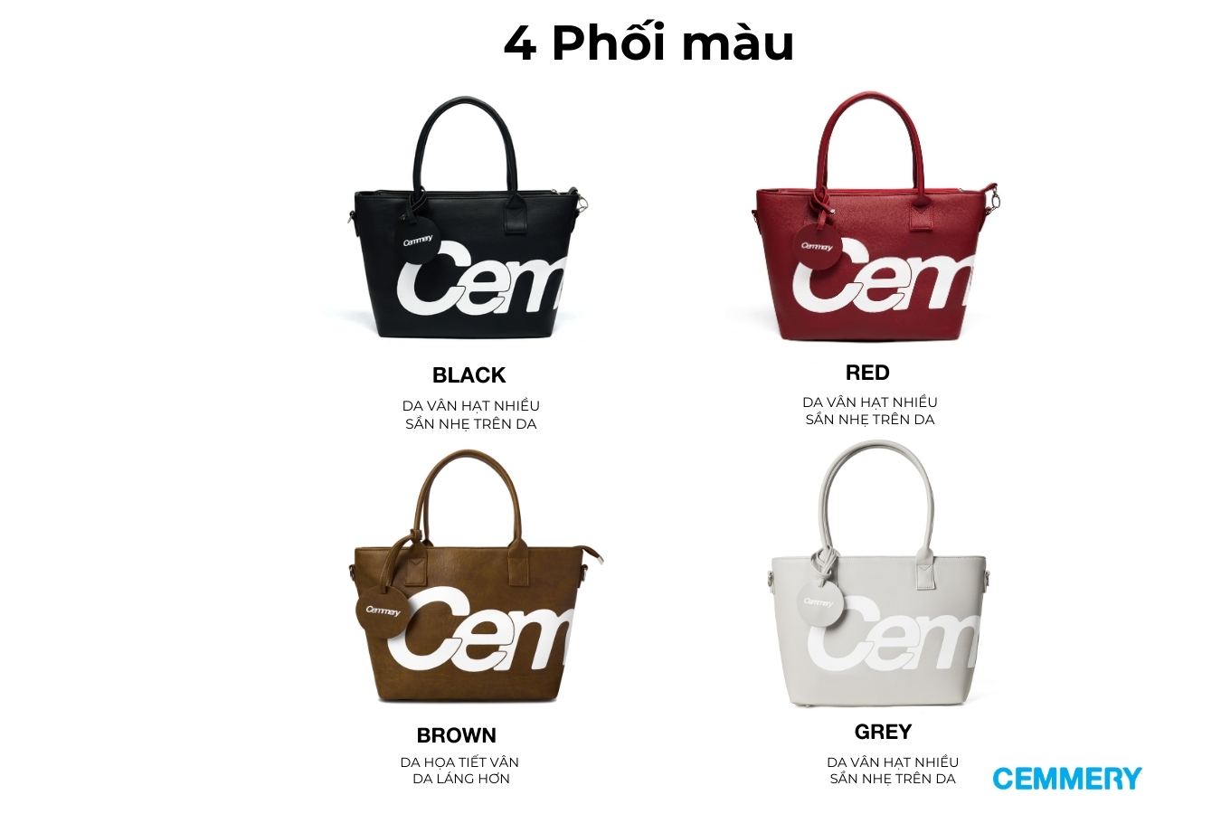 Túi Tote CEMMERY Local Brand Chính Hãng Mono Bag Size Vừa Da PVC Cao ...