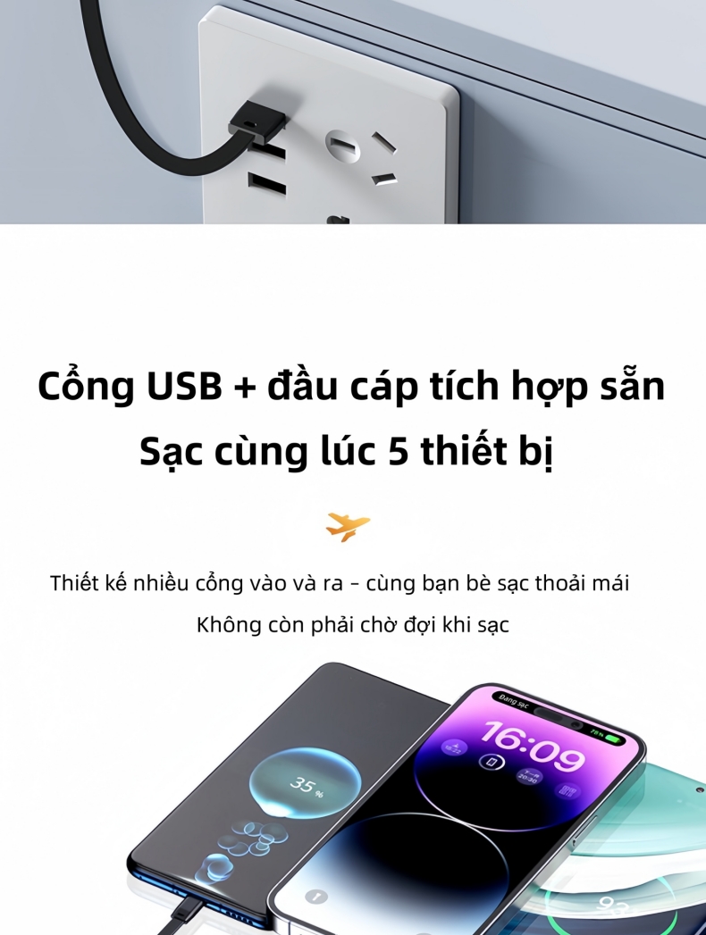 【CCC】Sạc dự phòng 3C SiamBoost 20000mAh, tích hợp 4 dây sạc nhanh, Mini dễ mang theo – ảnh mô tả chi tiết 5