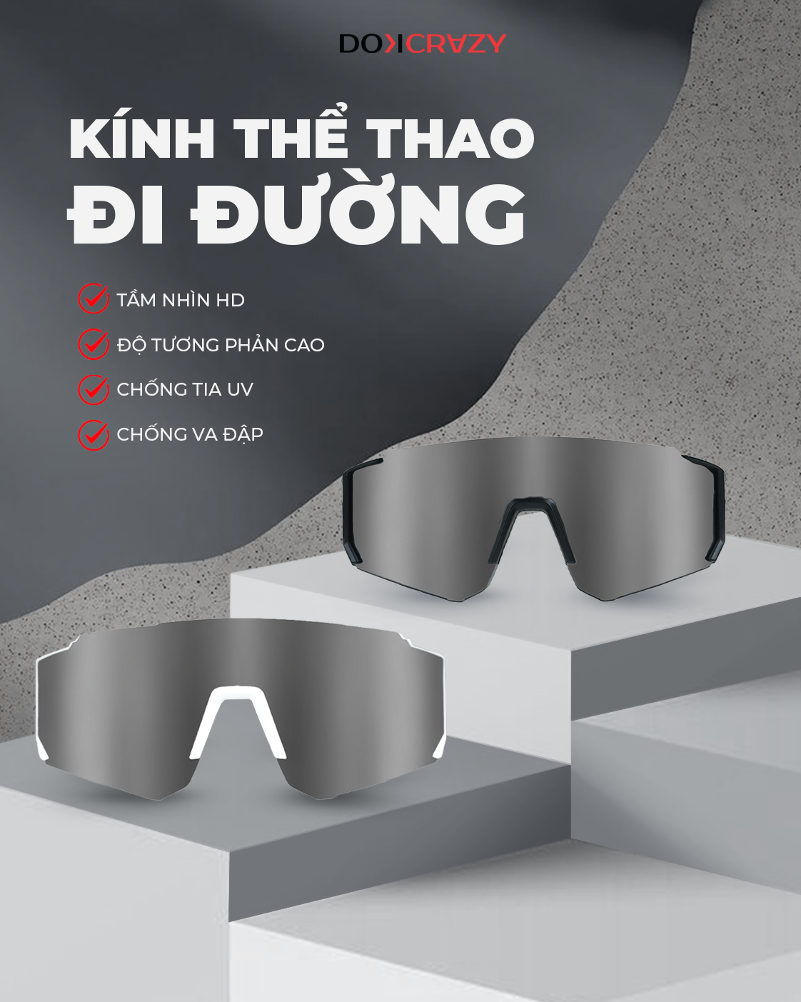 KÍNH RÂM TRÁNG GƯƠNG DOKCRAZY TREKKING, PICKLEBALL,THỂ THAO CẢN GIÓ CHO ...