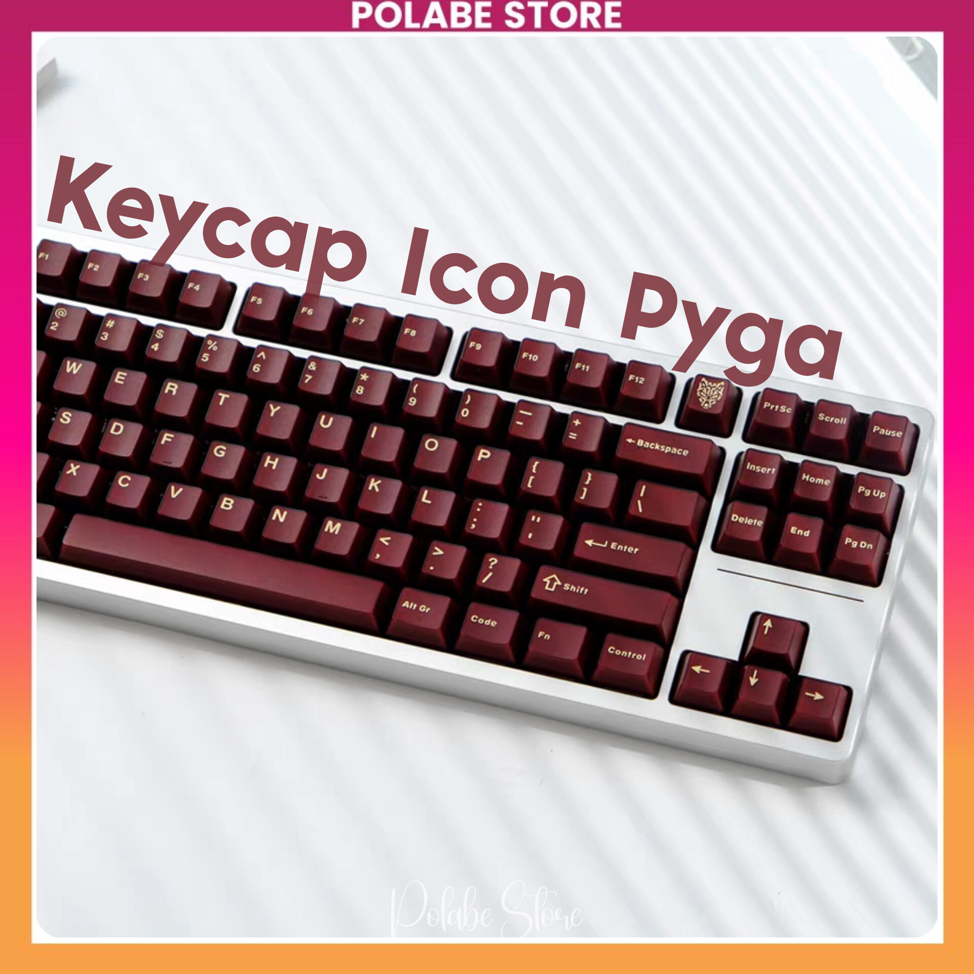 Keycap Icon Pyga Red V2 Cherry Profile ABS Double Shot Keycap Aifei Bàn ...