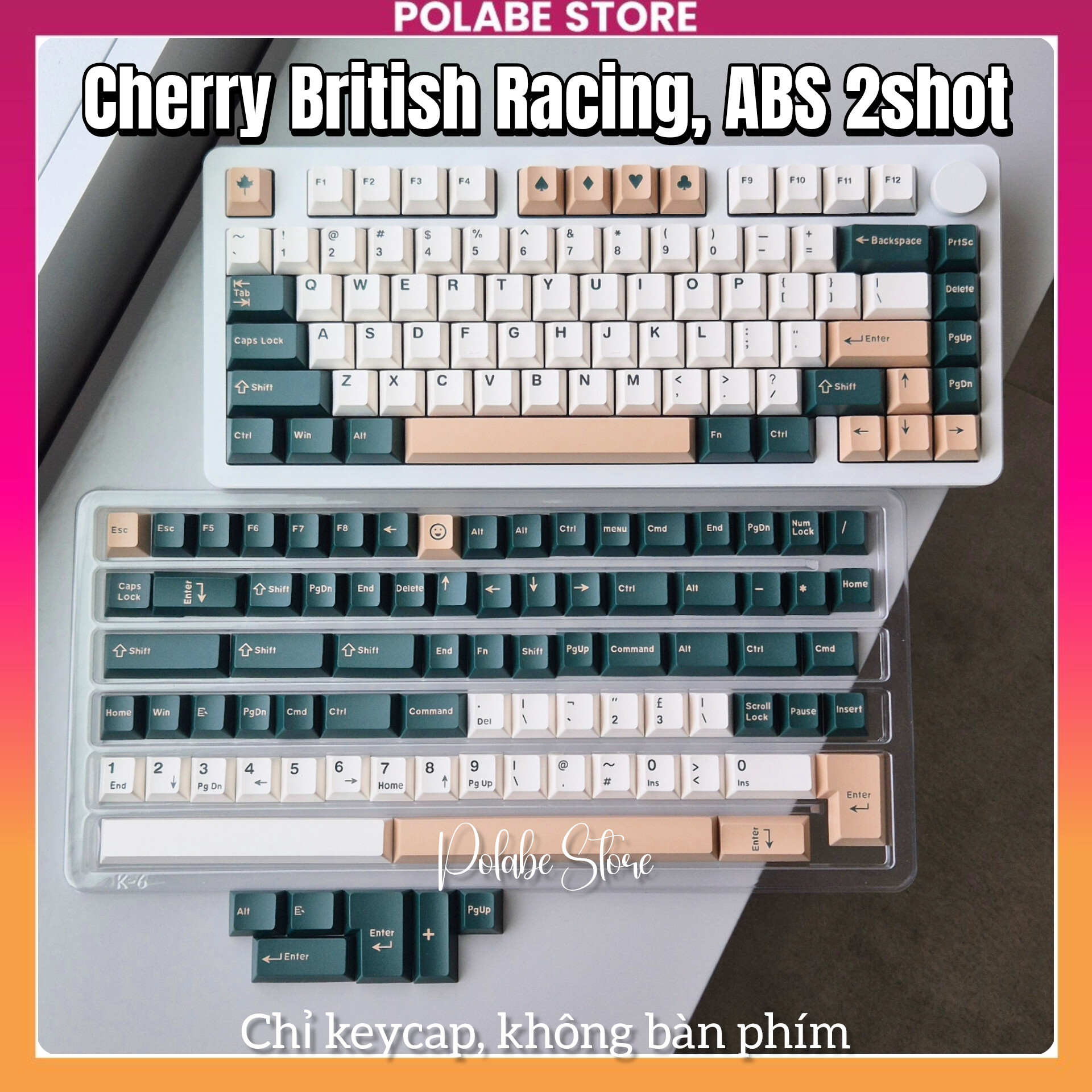 Keycap British Racing Cherry profile bàn phím cơ Keycap CMK British ...