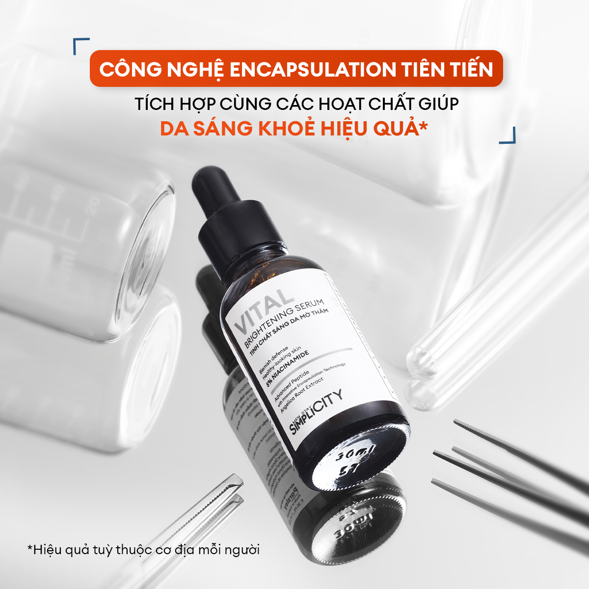 Serum Vital dưỡng trắng mờ thâm cho nam phức hợp Peptide + 5% Niacinamide Men Stay Simplicity 30ml
