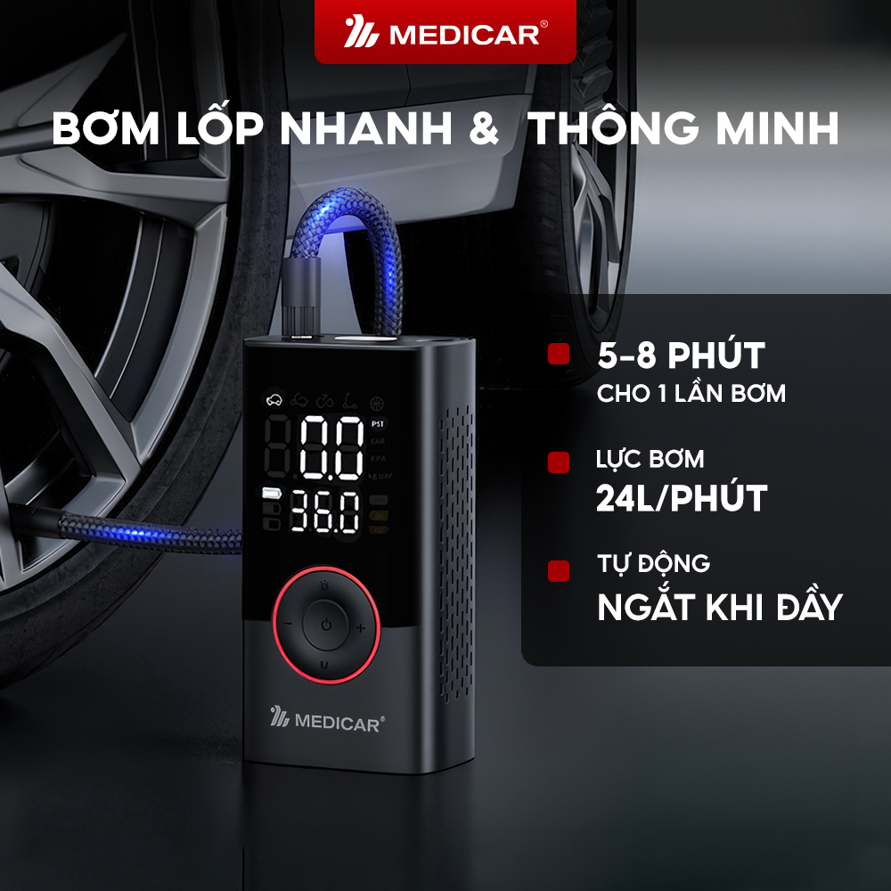 Thiết kế nhỏ gọn tiện lợi mang theo của máy bơm Medicar