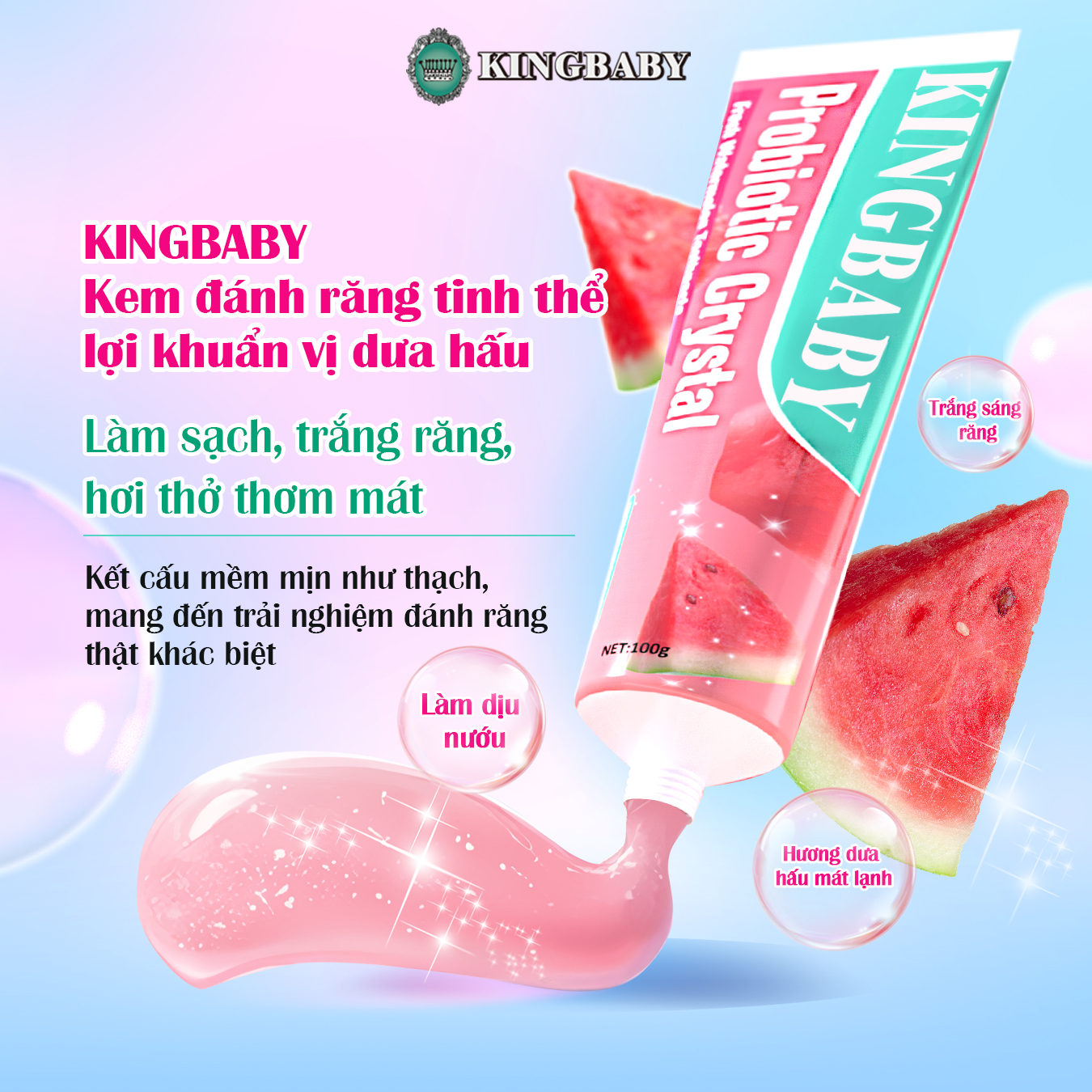[MUA 1 TẶNG 1] Kem Đánh Răng KINGBABY Vị Dưa Hấu Giúp Trắng Răng, Cải ...
