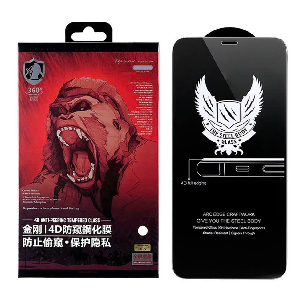 Kính Cường Lực iPhone KK 4D Chống Nhìn Trộm Full Màn - iP 7/8/Plus/X/XS/XR/11/12/13/14/15/16/17/18/Air/Pro/Max – ảnh mô tả chi tiết 1