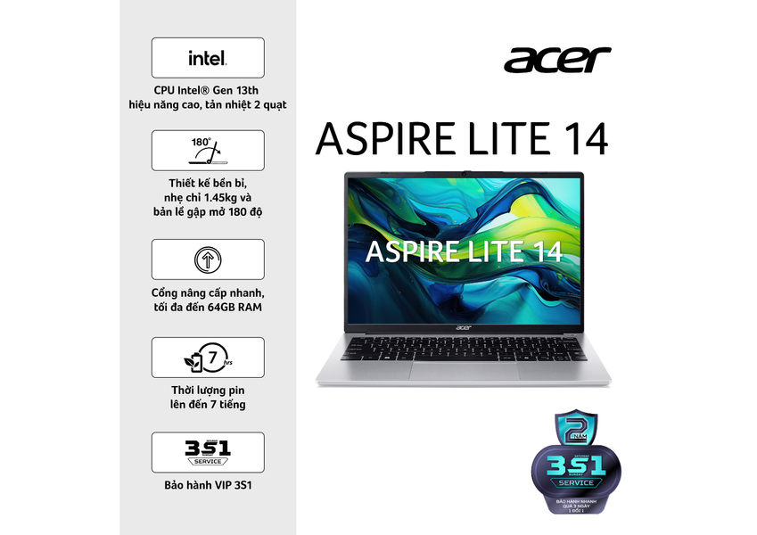 Laptop Acer Aspire Lite 14 AL14-71P-55P9 i5-13500H | 16GB | 512GB ...