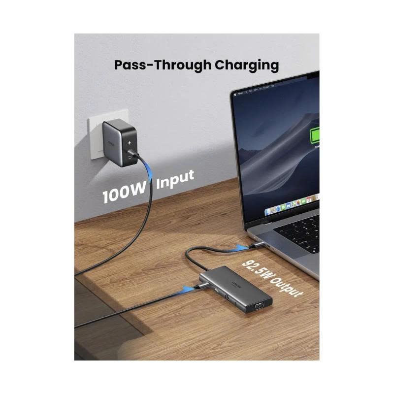 Hub chuyển đổi USB-C 11 trong 1 Ugreen 45520 hỗ trợ sạc nhanh PD 100W