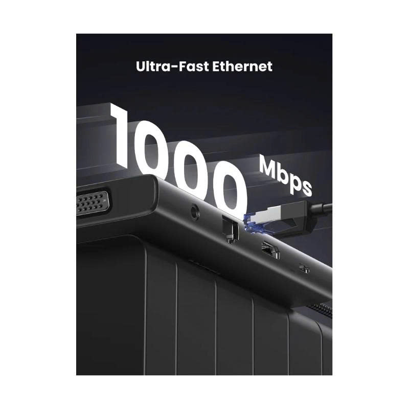 Cổng mạng LAN Gigabit Ethernet 1000Mbps cực nhanh trên Hub Ugreen CM639