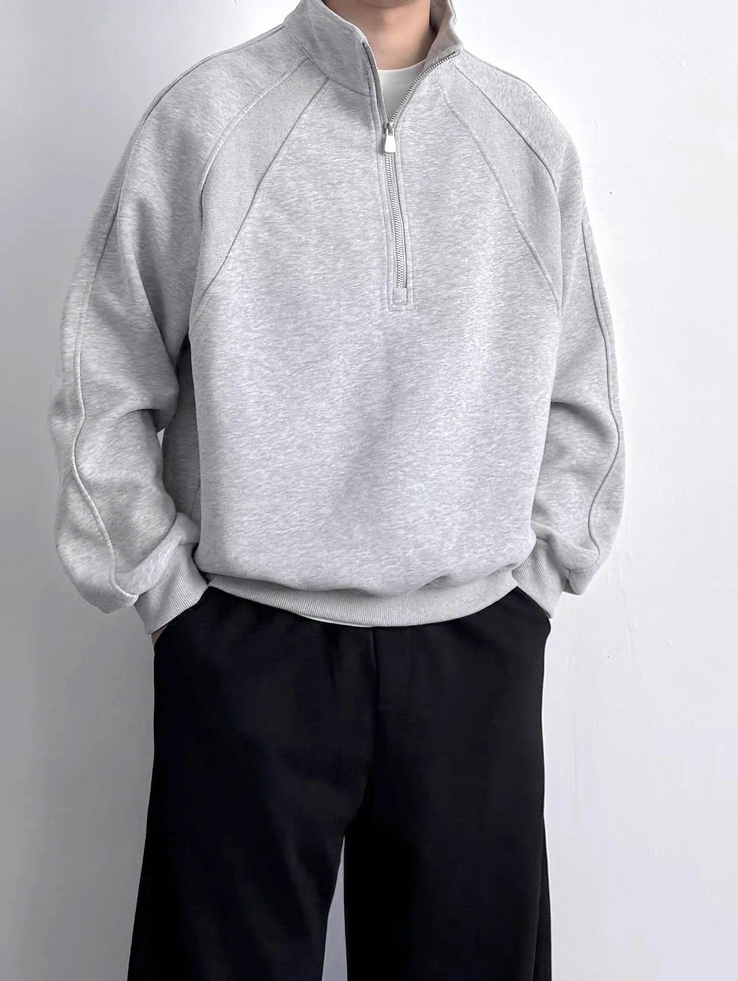 Áo Nam Sweater Cổ Cao Half Zip Chất Nỉ Dày Dặn Không Xù Lông Thu Đông Đi Làm Đi Chơi Halley M40