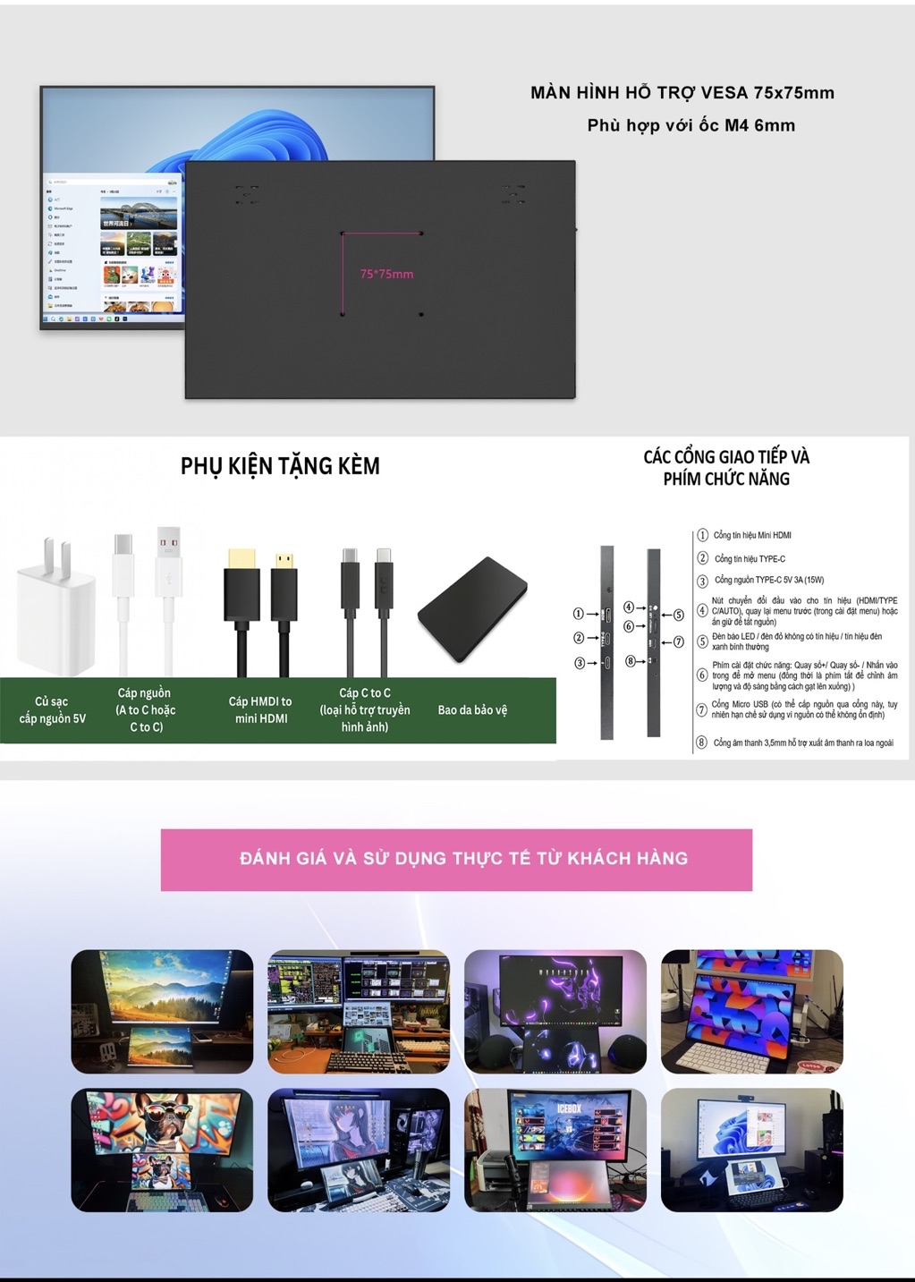Màn hình di động IPS FHD/2.5K/4K Type C HDMI - Portable Monitor ...