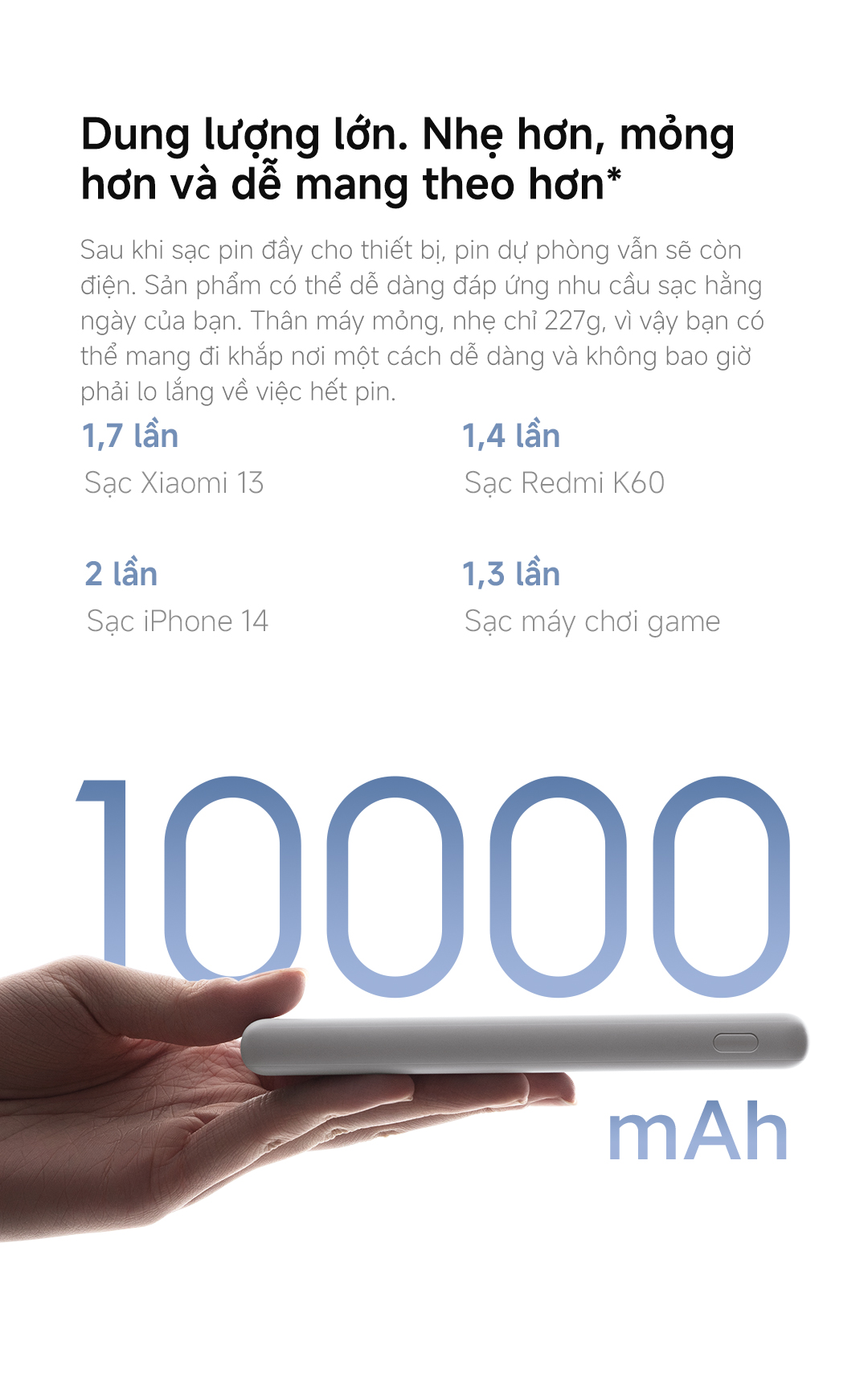 Sạc dự phòng Xiaomi Power Bank 10000mAh 22.5W Lite Nhỏ gọn, sạc nhanh, dùng mọi lúc mọi nơi – ảnh mô tả chi tiết 3