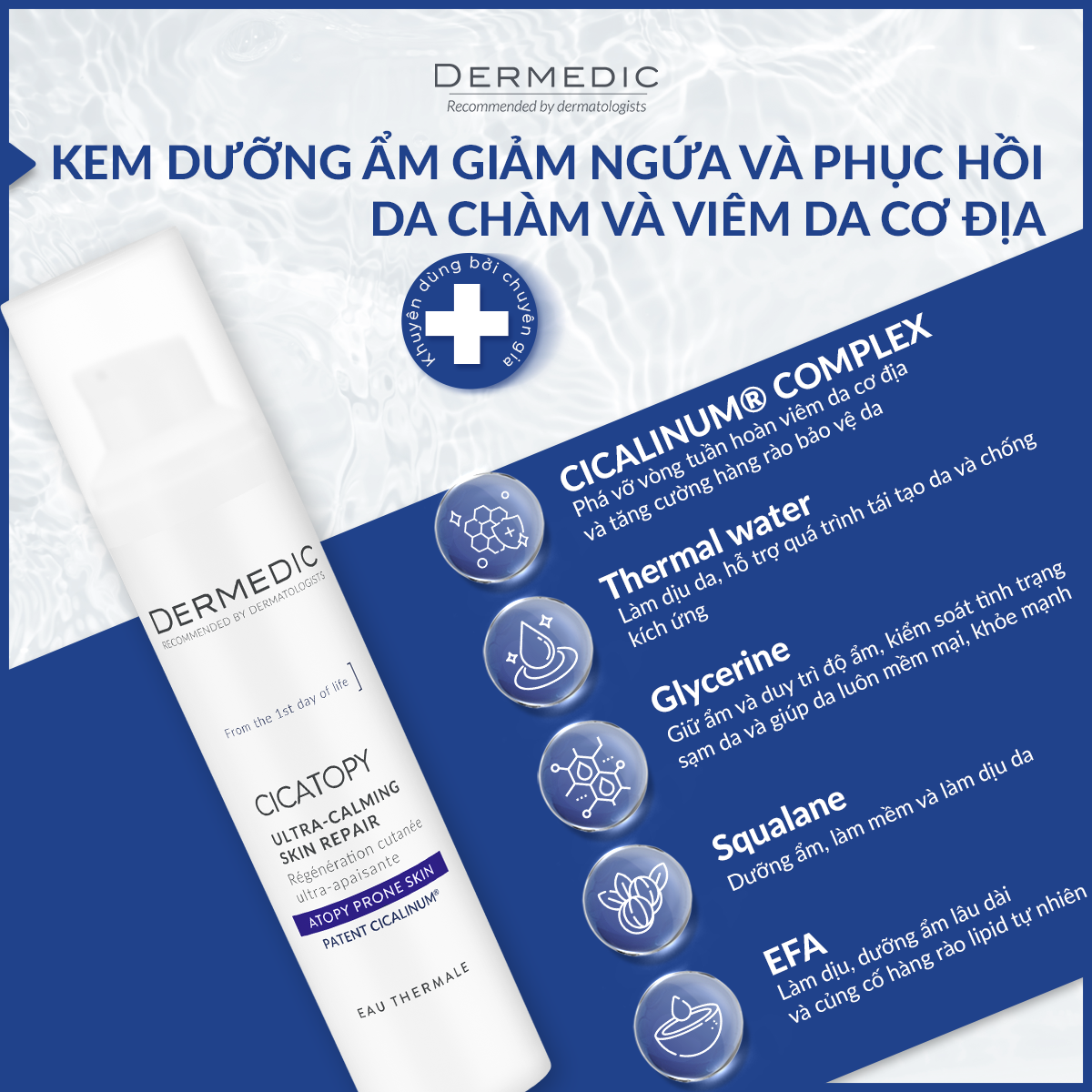 Kem Dưỡng Da Mặt Dermedic Phục Hồi & Giảm Ngứa Da Chàm Cicatopy Ultra ...