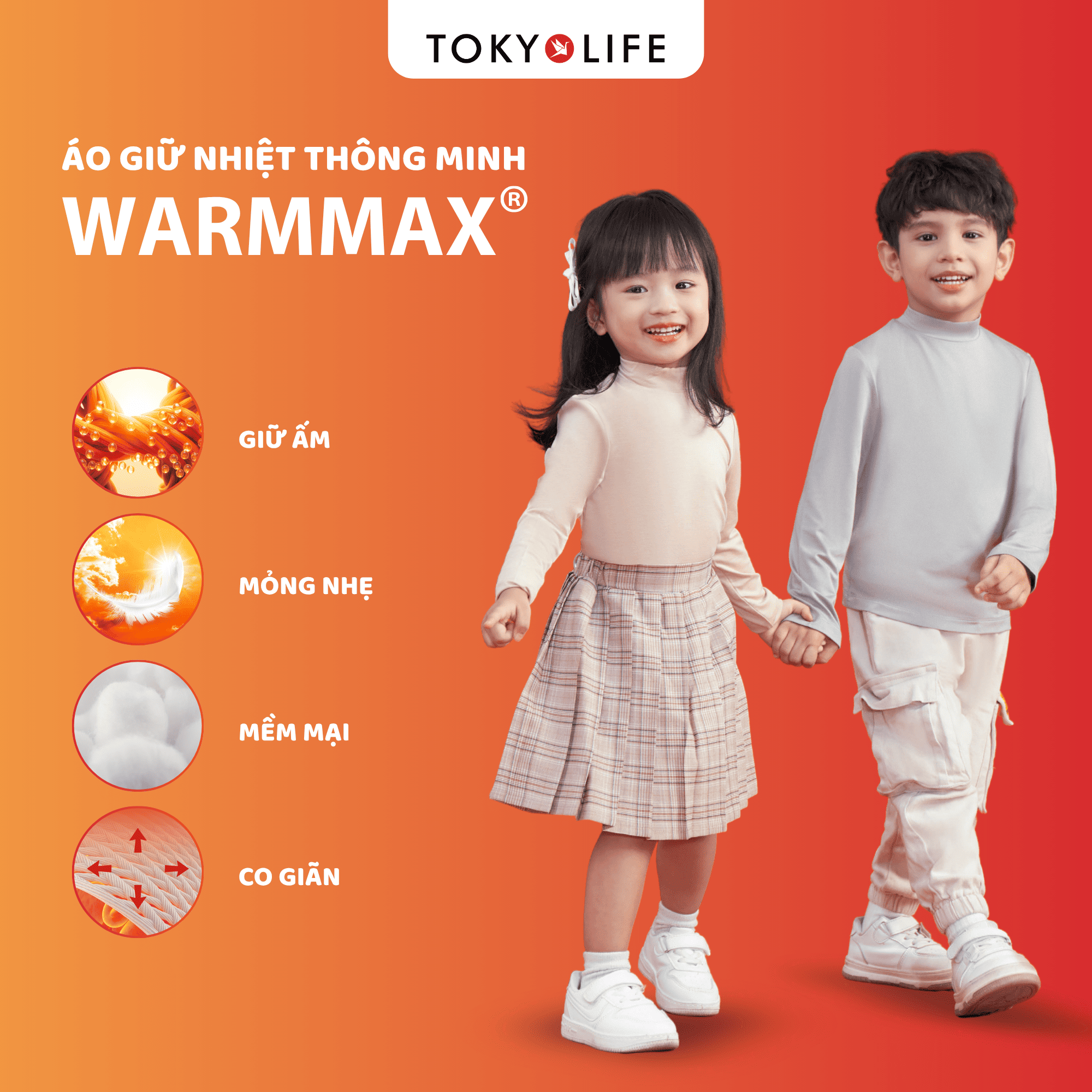[MỞ BÁN] Áo thun giữ nhiệt cho bé TOKYOLIFE cổ 3cm, dáng tay dài bo co ...