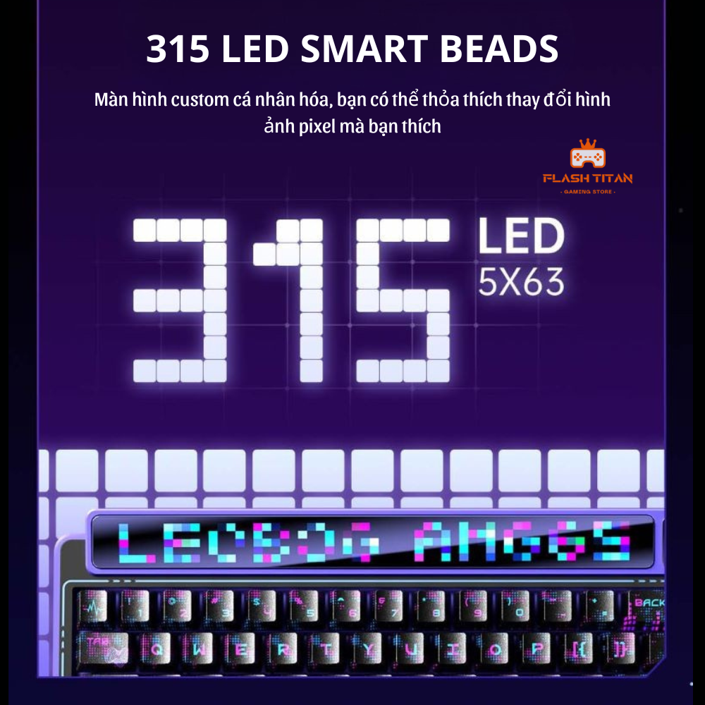 Bàn phím cơ Leobog AMG65 - Màn Led độc đáo, có app tùy chỉnh - LED RGB ...