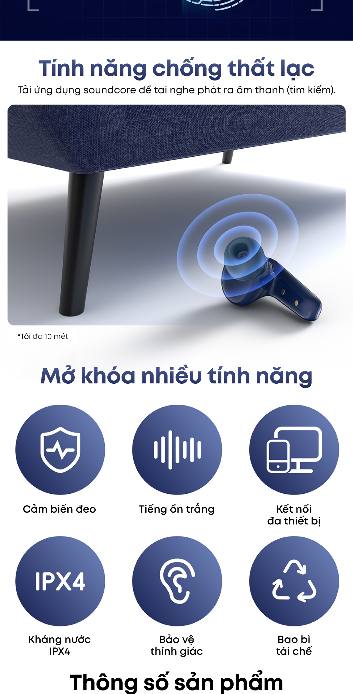 Thiết kế công thái học mang lại cảm giác đeo nhẹ nhàng êm ái suốt cả ngày
