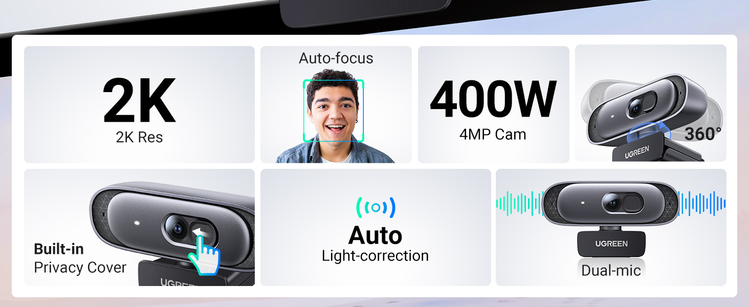 Webcam Ugreen 35626 hỗ trợ livestream họp trực tuyến mượt mà