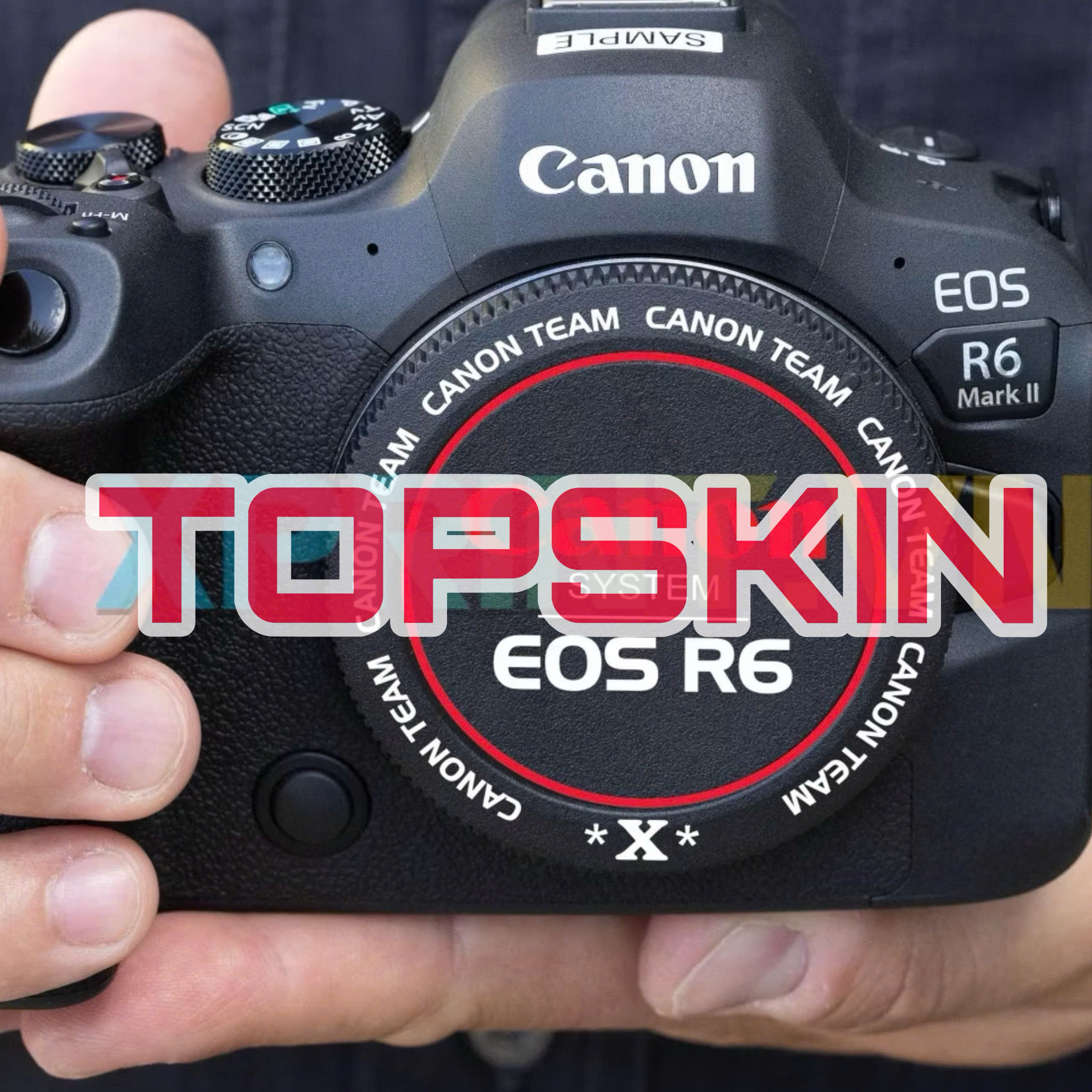 Sticker tem dán nắp Canon EOS R, RP, R5, R6, dán nắp lens RF, mirroless ...