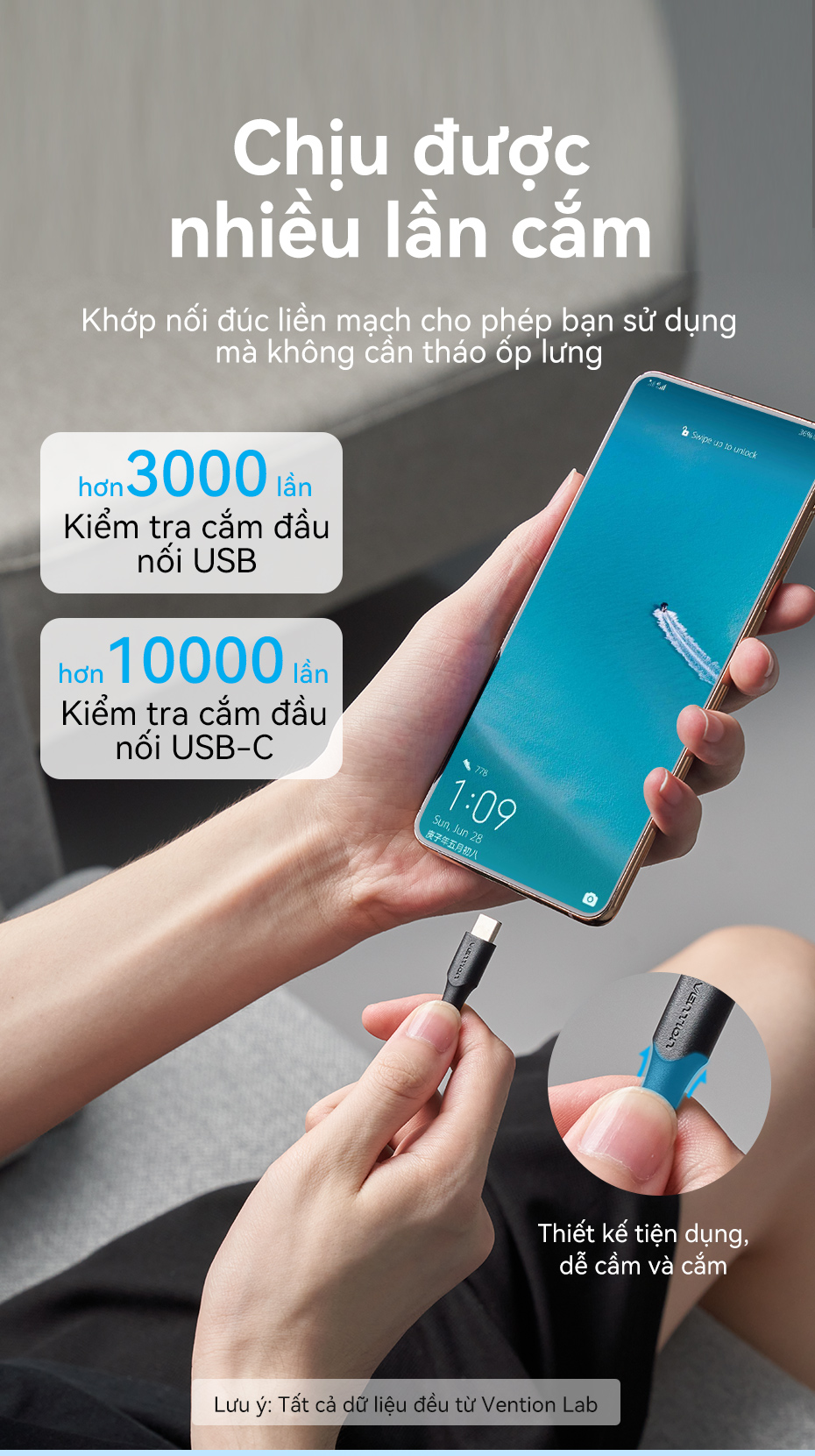 Cáp Sạc Nhanh 60W Vention USB Type C Tốc Độ Truyền 480Mbps Dùng Cho Phone Xiaomi / Samsung / OPPO – ảnh mô tả chi tiết 4