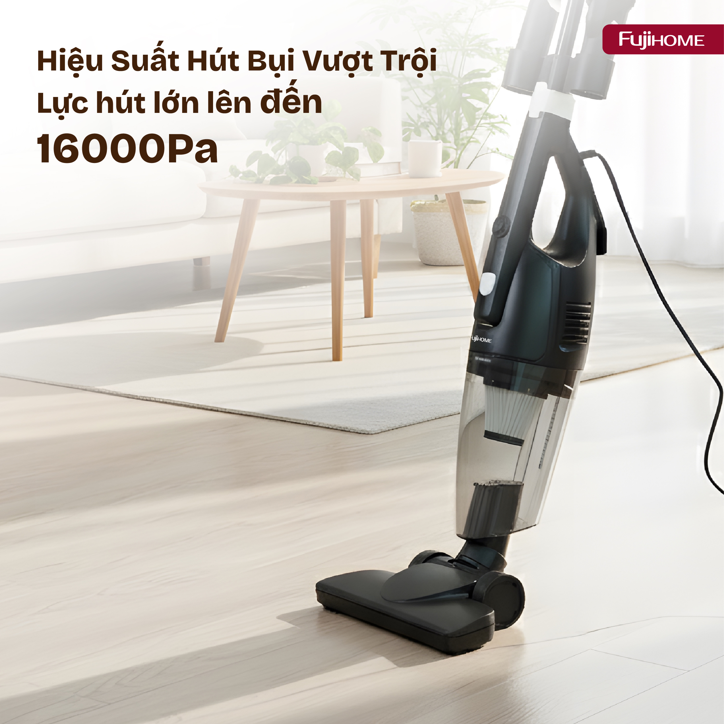 Hộp chứa bụi dung tích 1100ml và dây nguồn dài 5 mét tiện dụng