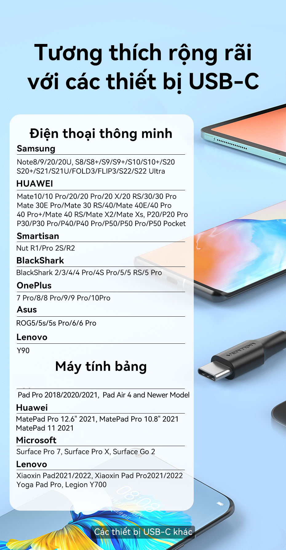 Cáp Sạc Nhanh 60W Vention USB Type C Tốc Độ Truyền 480Mbps Dùng Cho Phone Xiaomi / Samsung / OPPO – ảnh mô tả chi tiết 11