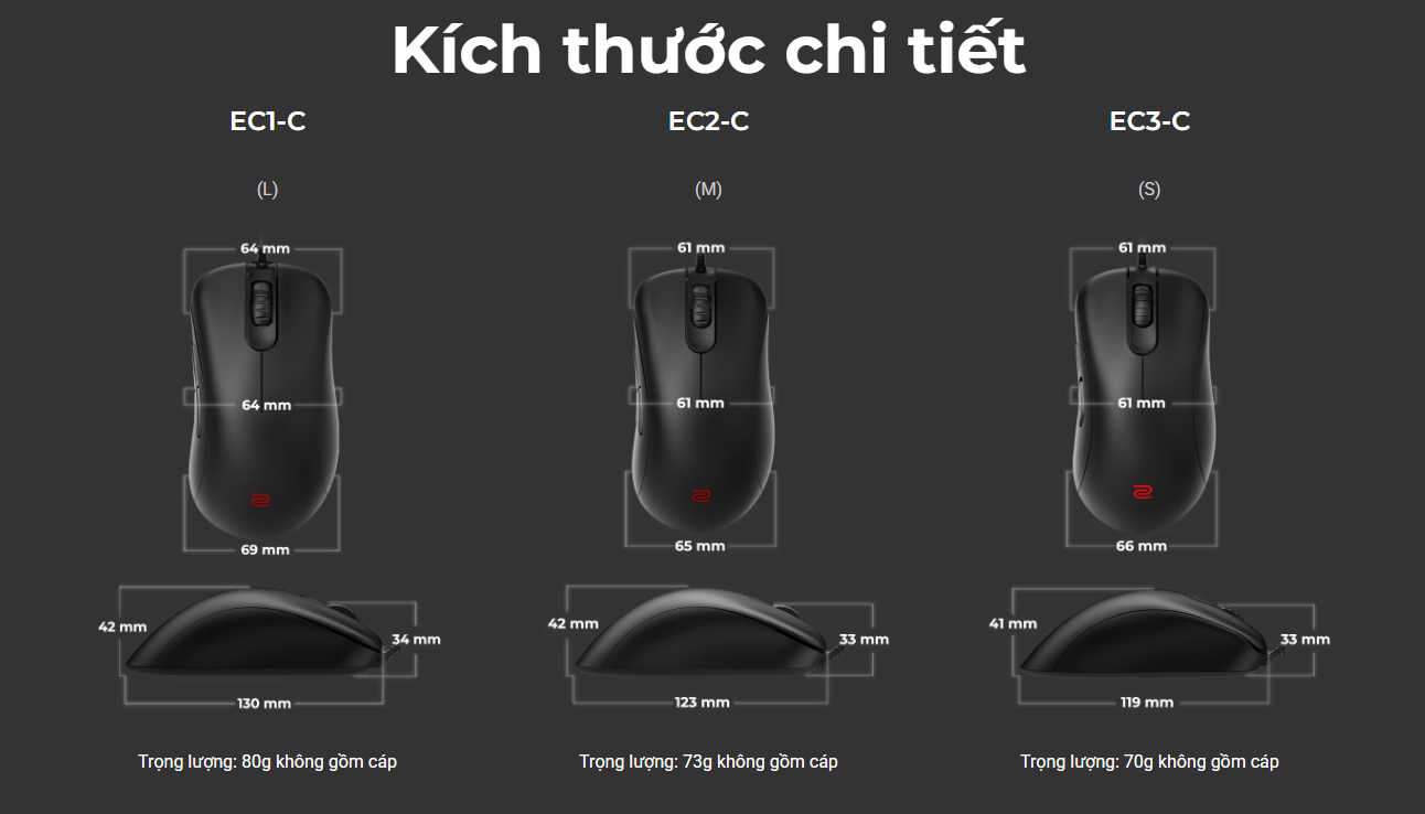 Chuột Gaming Zowie EC1 / EC2 / EC3-CW / EC2C-DW Wireless - QMTECH STORE ...
