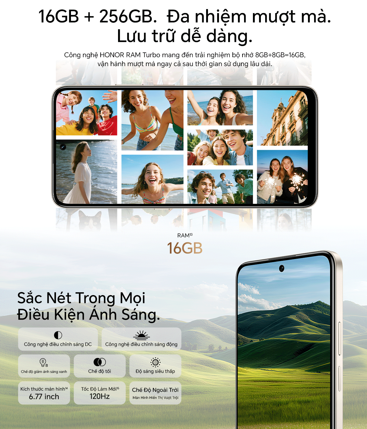 Điện Thoại HONOR X7d 8GB+128/256GB | Pin 6500mAh | Camera 108MP | Bảo hành 18 Tháng