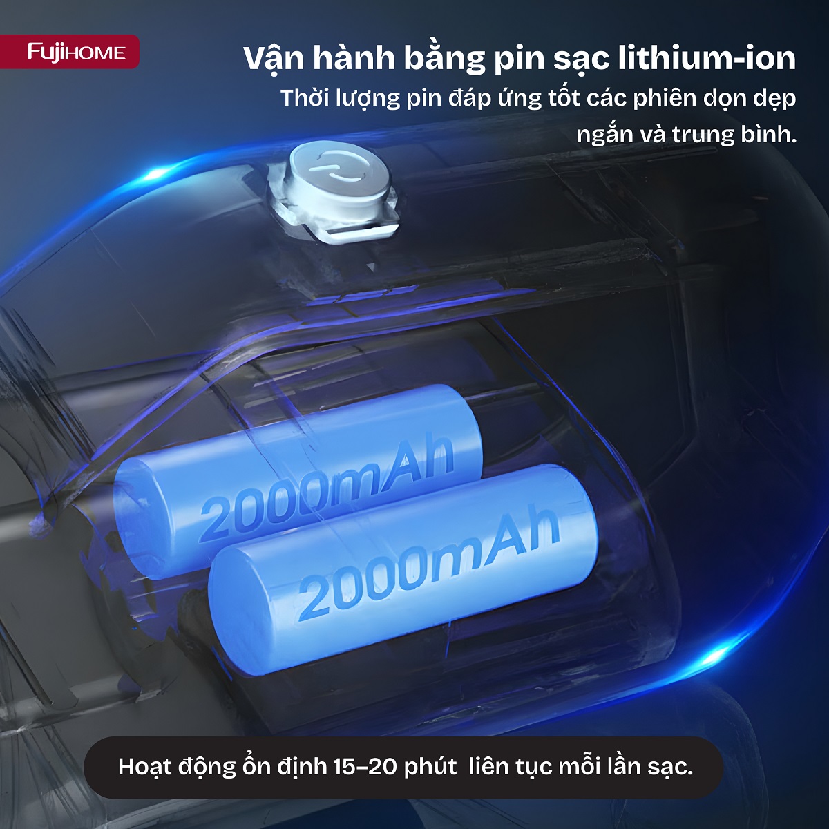 Cổng sạc Type-C tiện lợi và đèn LED báo trạng thái pin