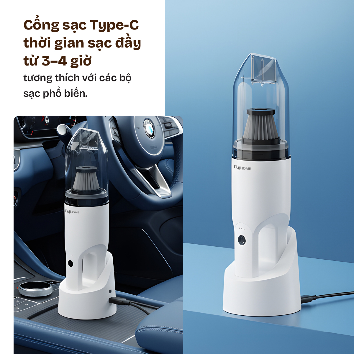 Bộ đầu hút đa năng vệ sinh mọi khe kẽ bàn phím và xe hơi