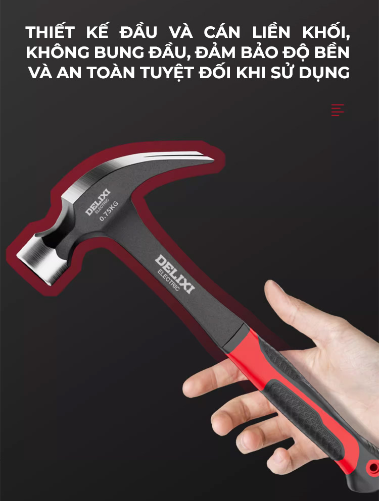 Búa đóng nhổ đinh Delixi - Búa Mỏ Quạ Thép Một Khối, Búa Đóng Đinh Có ...