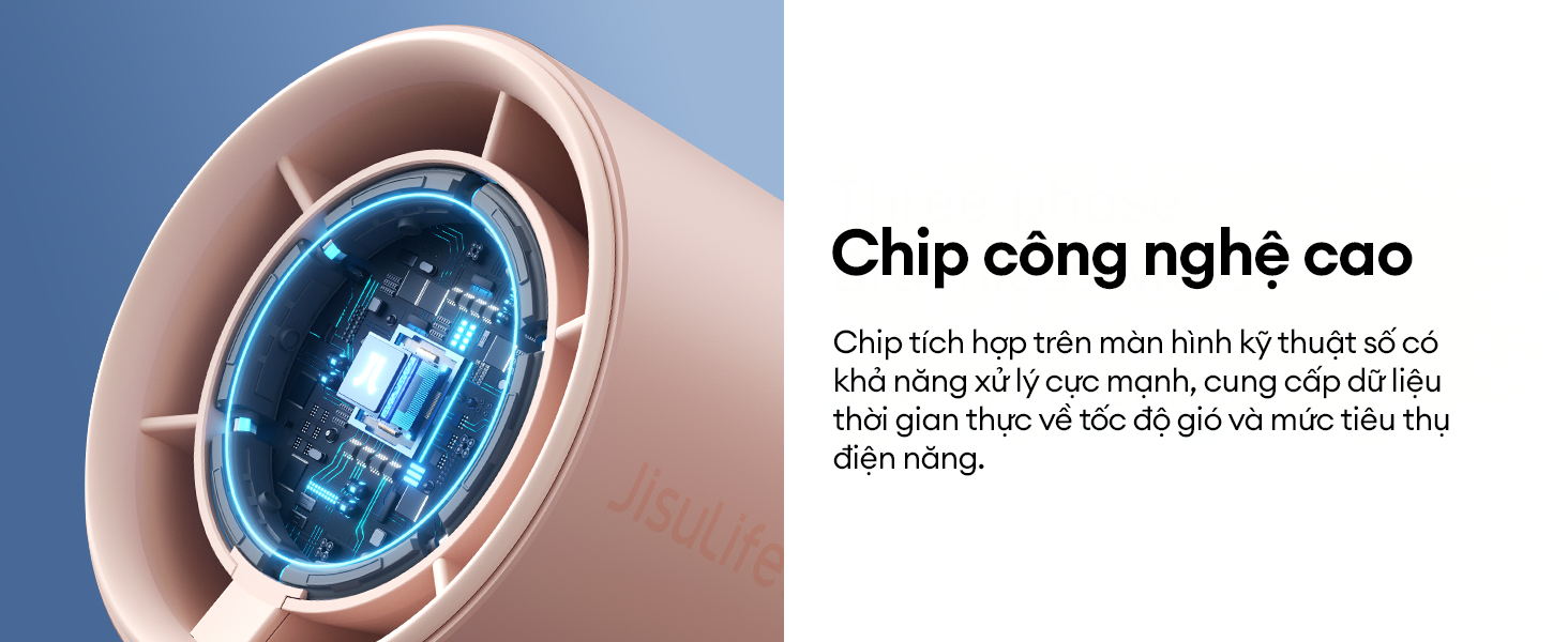 Chip điều khiển công nghệ cao trên quạt JISULIFE Pro1S