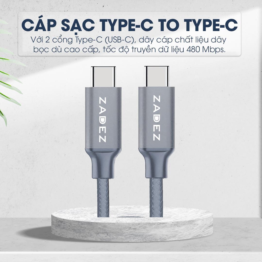Cáp sạc ZADEZ ZCC-325 Dual USB - C sạc nhanh và truyền dữ liệu | Shopee ...