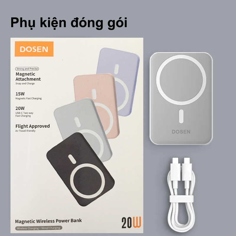 Dosen Mini Từ Tính Không Dây 10000mah 12000mAh 22.5W Sạc Nhanh Power Bank có nam châm thích hợp cho phone – ảnh mô tả chi tiết 7