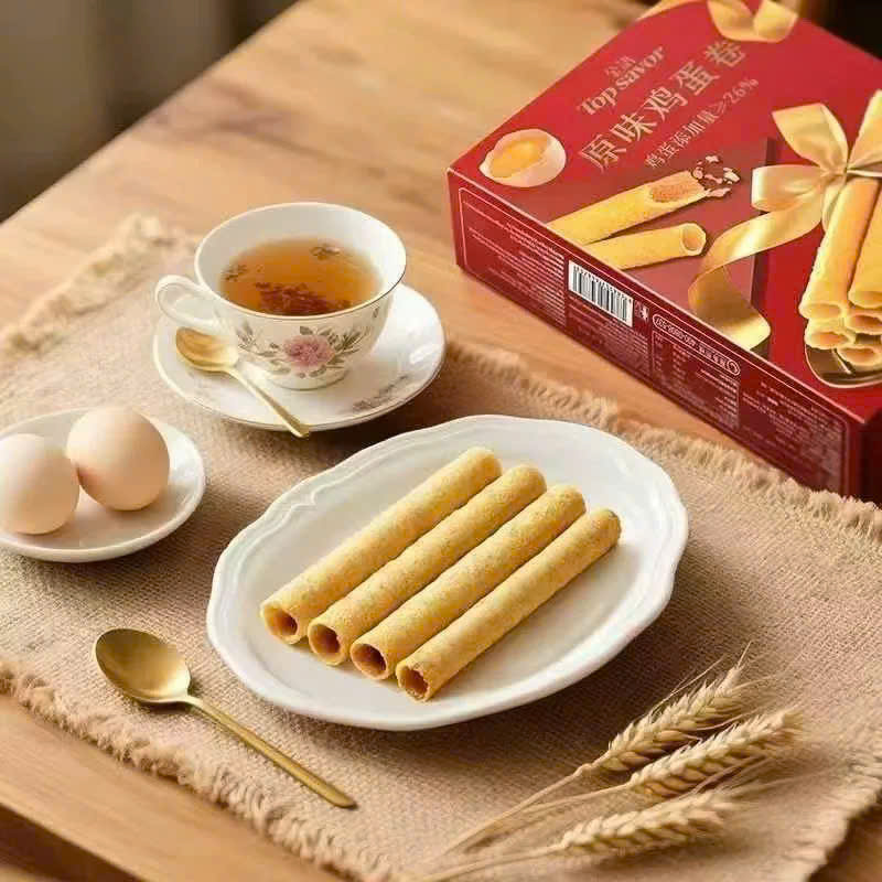 Bánh Ống Trứng Cuộn Truyền Thống Egg Roll Top Savor Hộp 180g | Shopee ...
