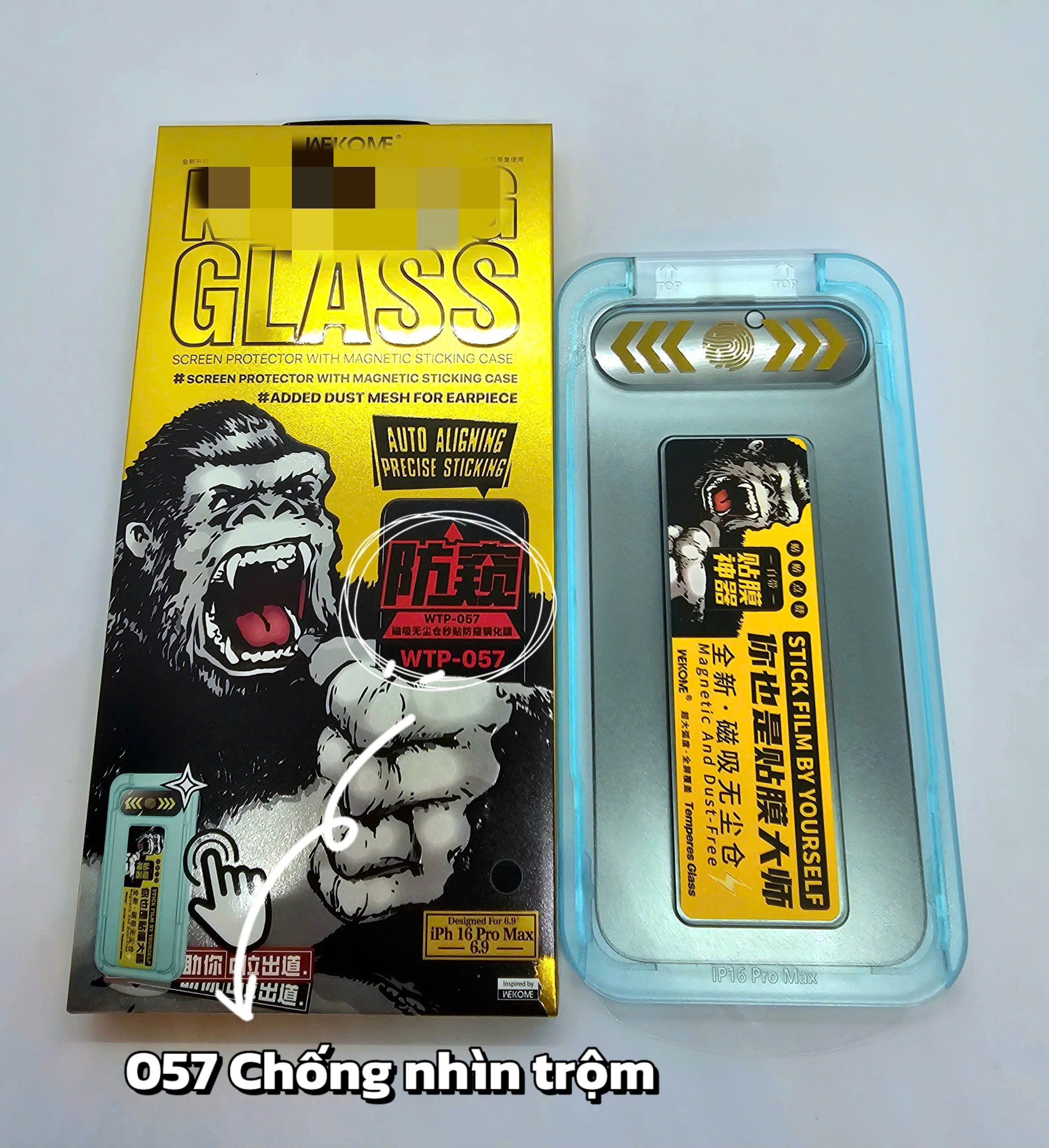 [BÁN CHẠY] Kính Cường Lực KINGKONG KHUNG TỰ DÁN WK Design WTP 034/057 | Trong suốt HD/Chống nhìn trộm Cho IP X–18Pro Max – ảnh mô tả chi tiết 2