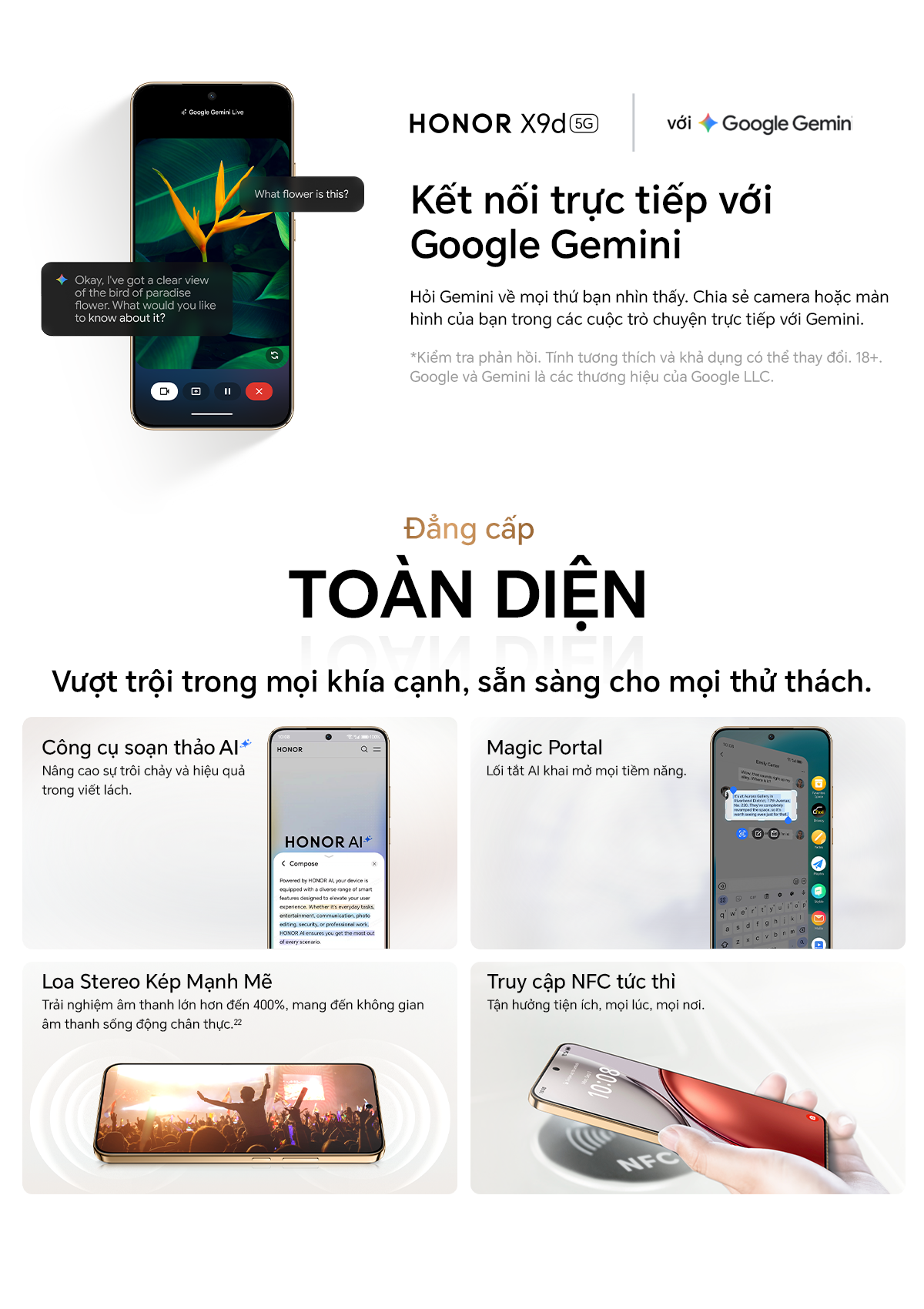 [ƯU ĐÃI ĐỘC QUYỀN] Điện Thoại HONOR X9d 5G 8GB/12GB + 256GB/512GB | Pin 8300mAh | Camera AI OIS 108 MP| BH 24 Tháng