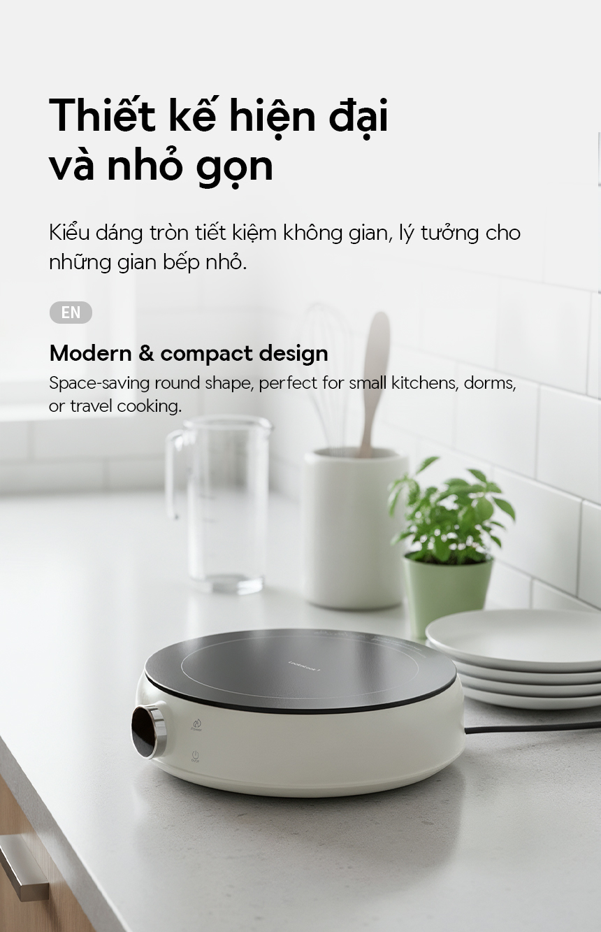Bếp điện từ mini Locknlock Mini induction cooker EJI126IVY công suất ...